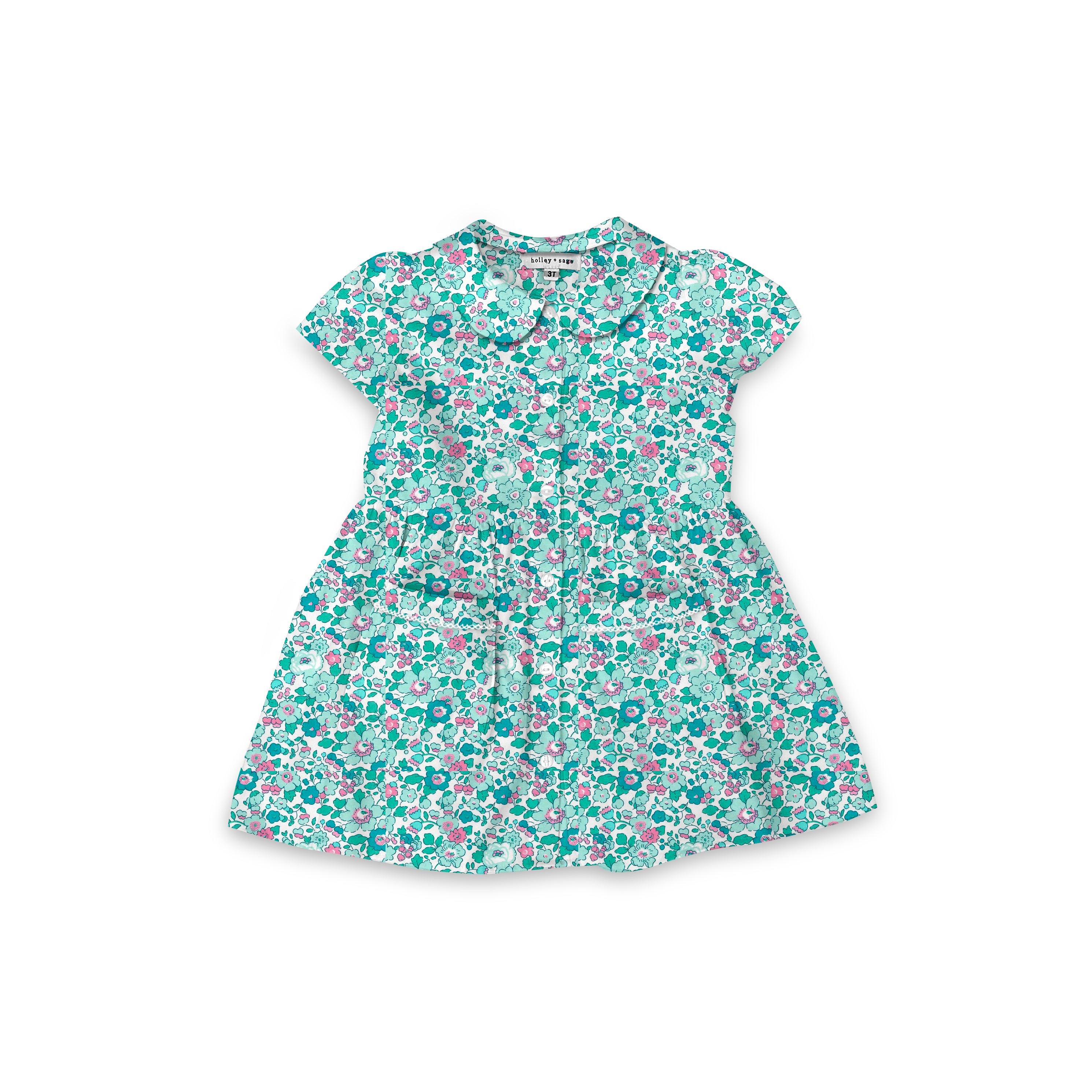 Aqua Betsy - Smock Collared Dress