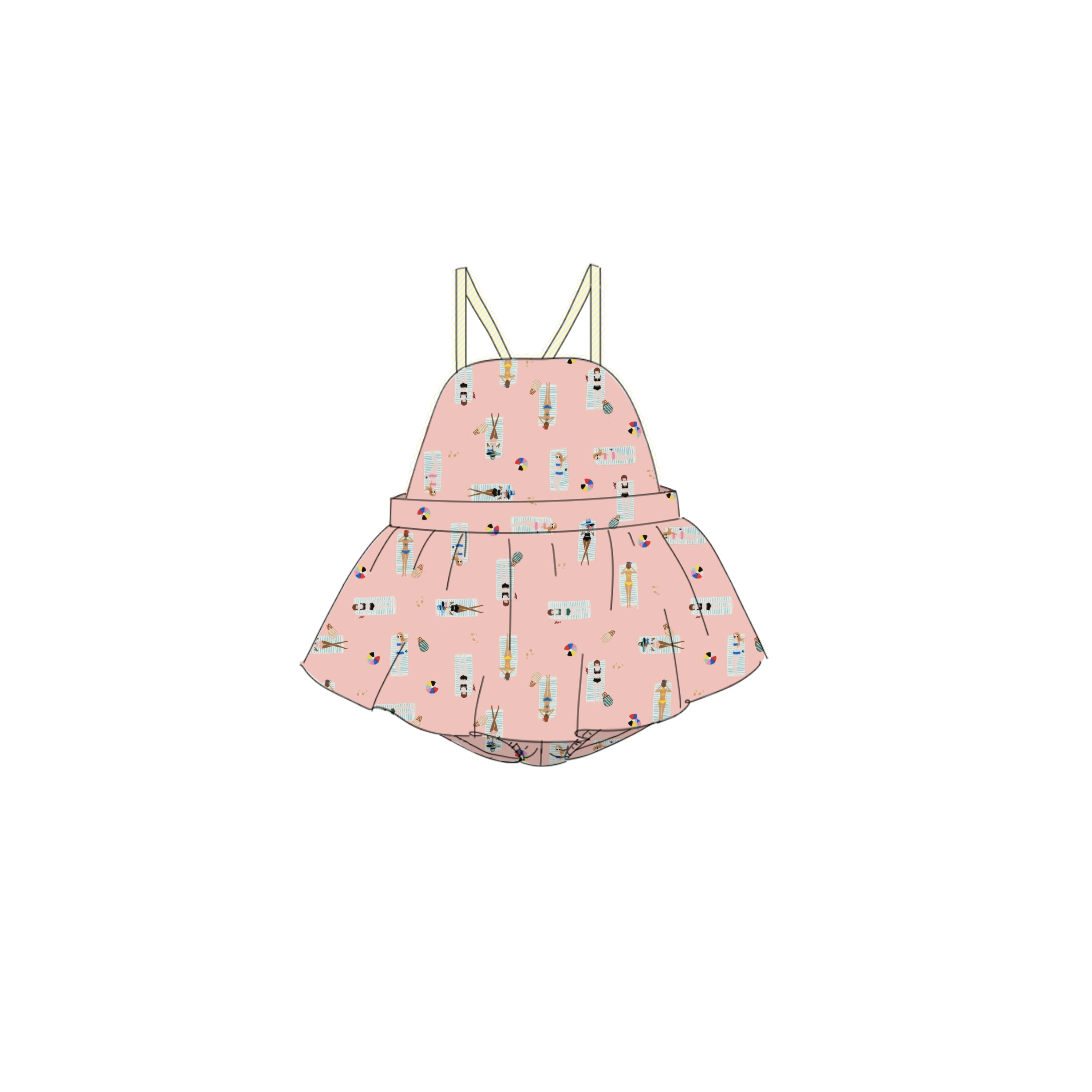 Bathing Ladies Lawn - Skirted Romper