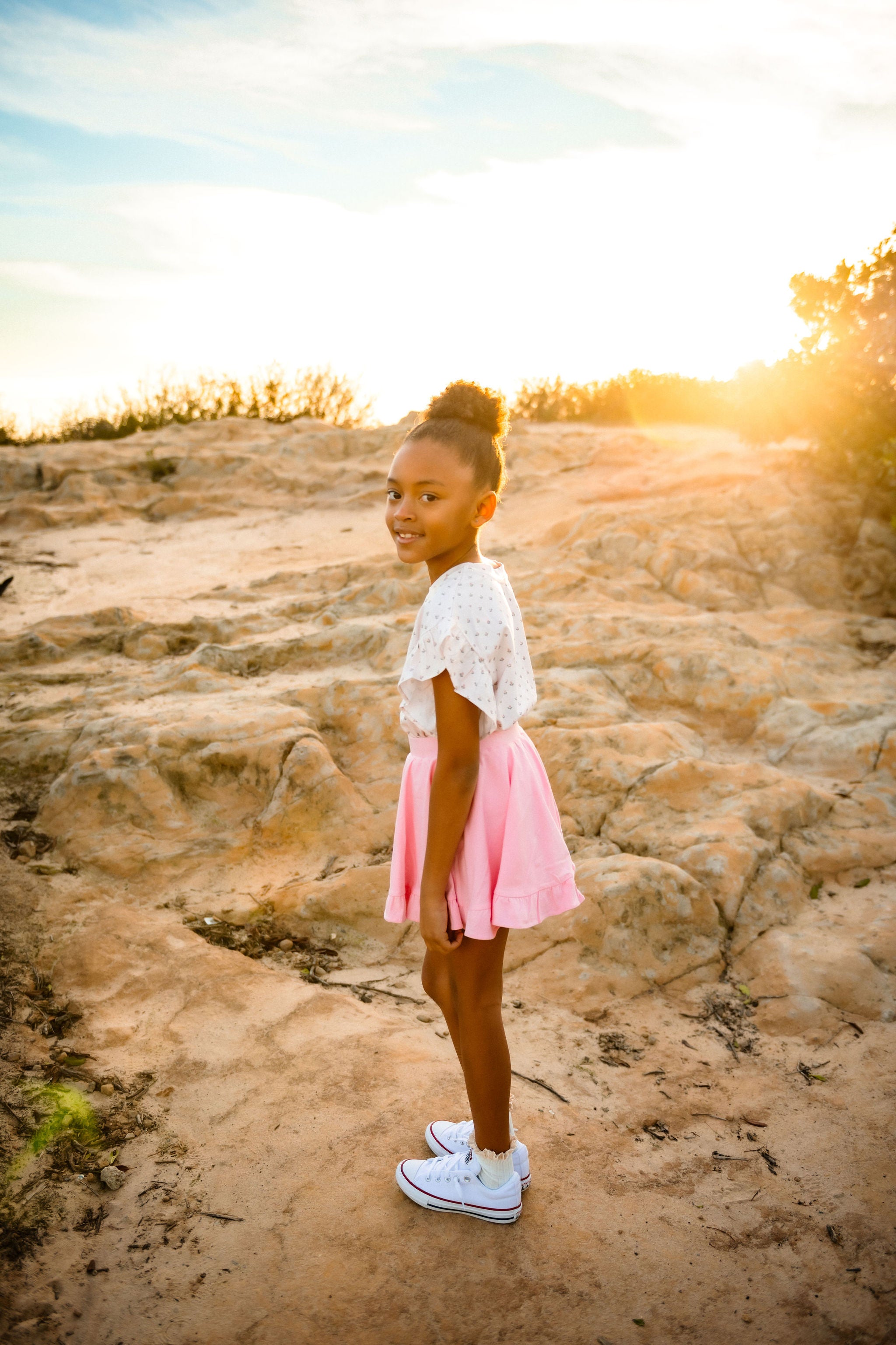 Ruffle Skort in Peony Pink