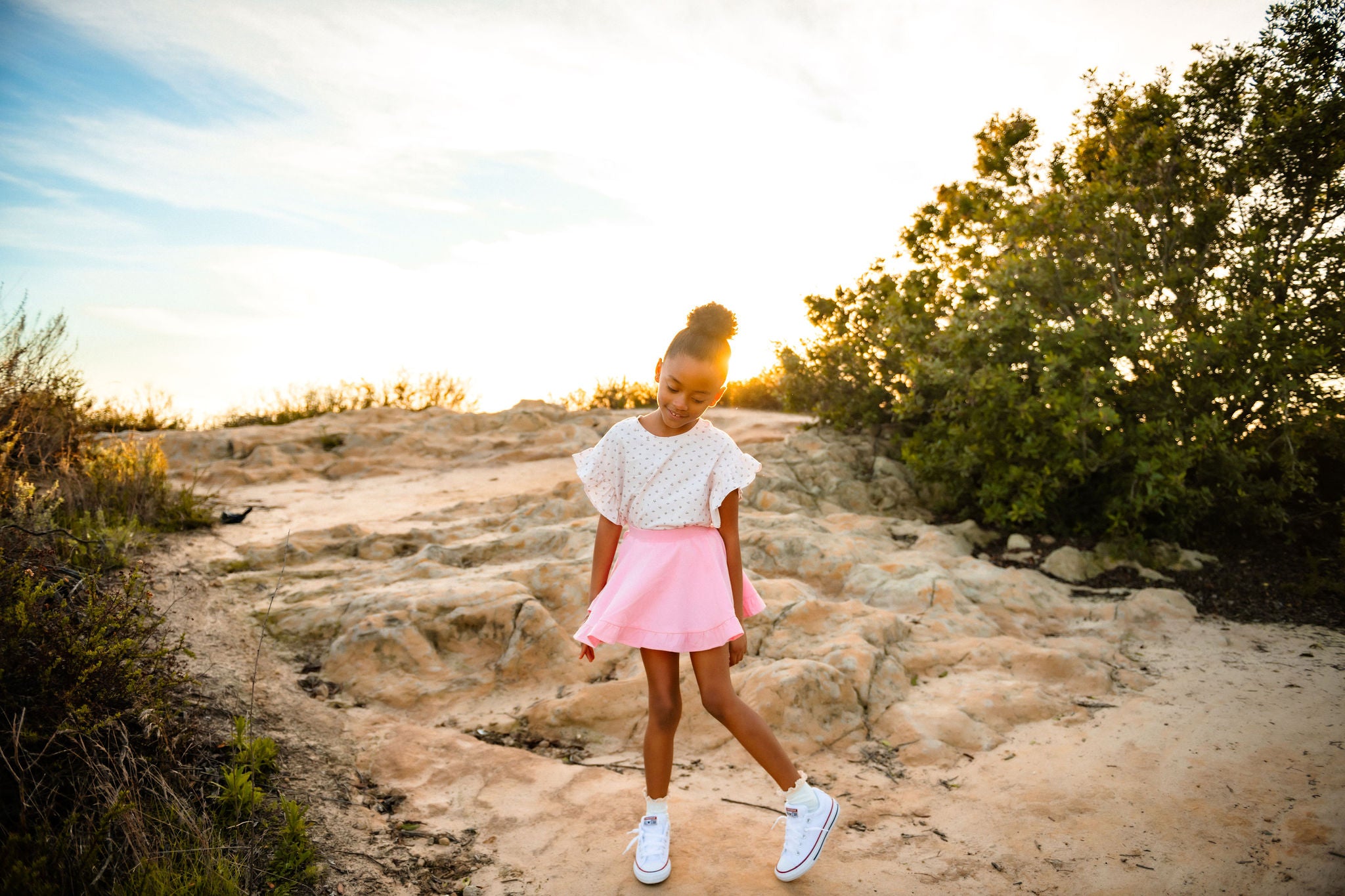 Ruffle Skort in Peony Pink