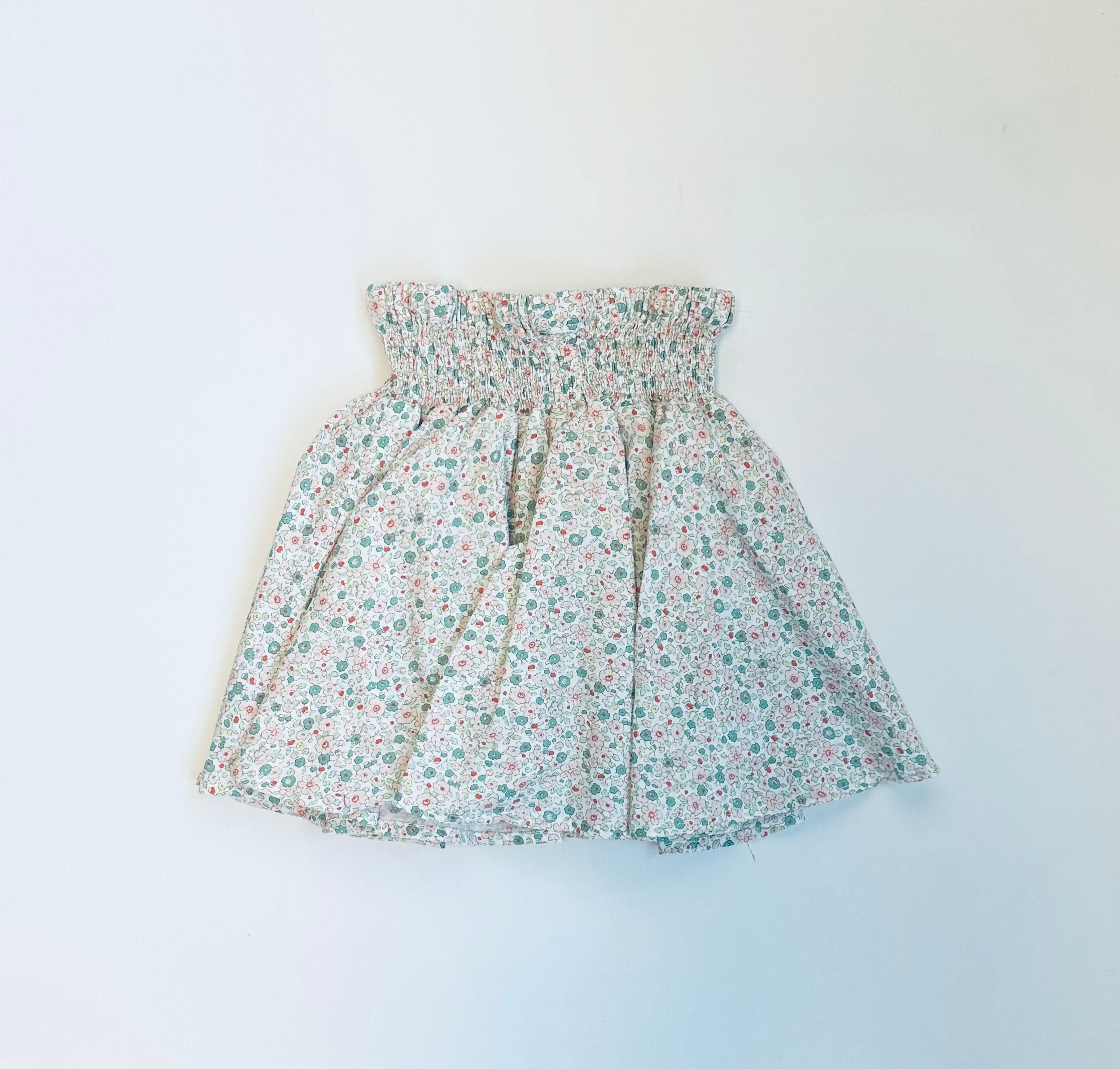SAMPLE SALE, Floral Skirt with Smocked Waistband, 4T