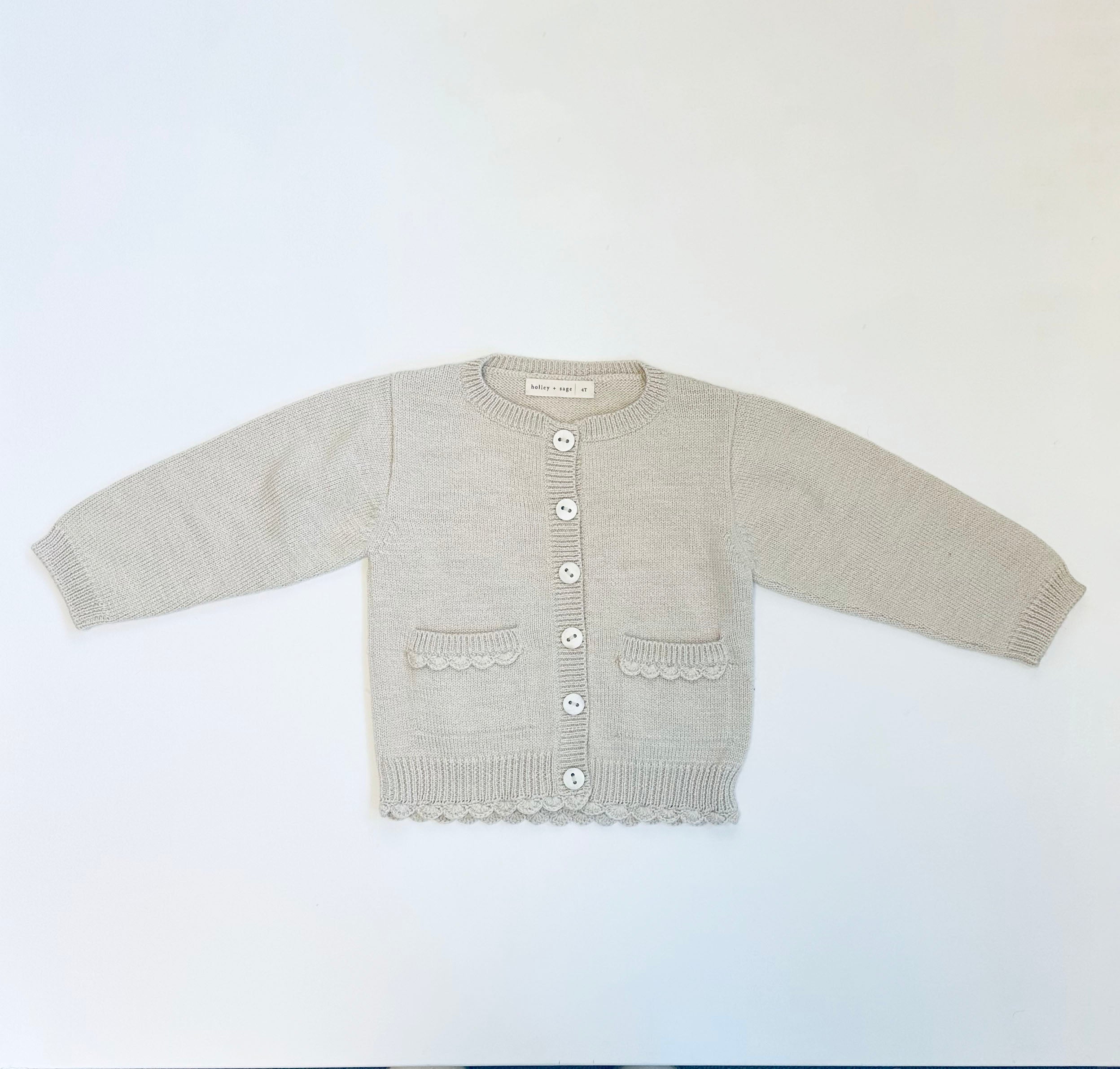 SAMPLE SALE, Merino Wool Cardigan, 4T