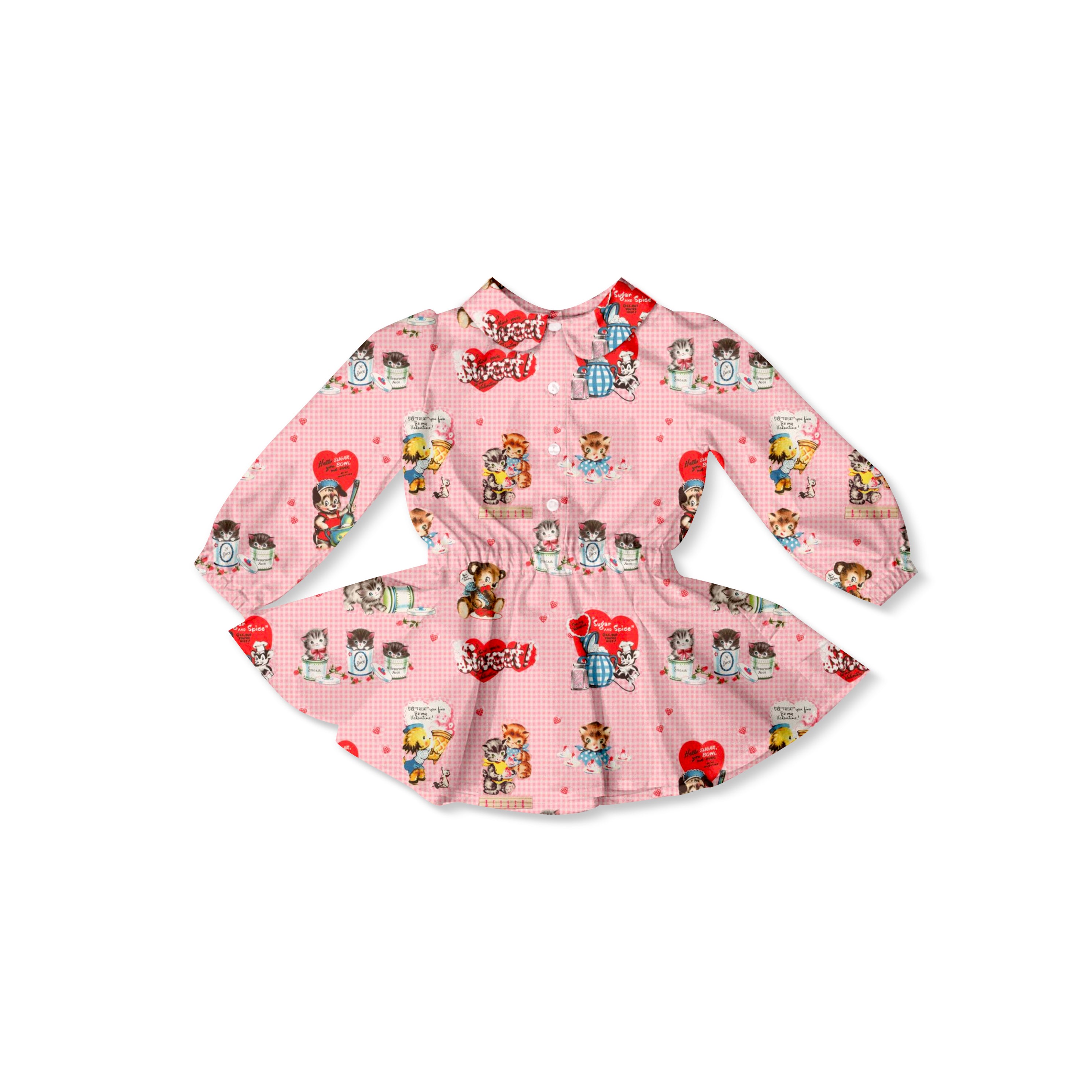 Vintage Valentine - Button Front Twirl Dress