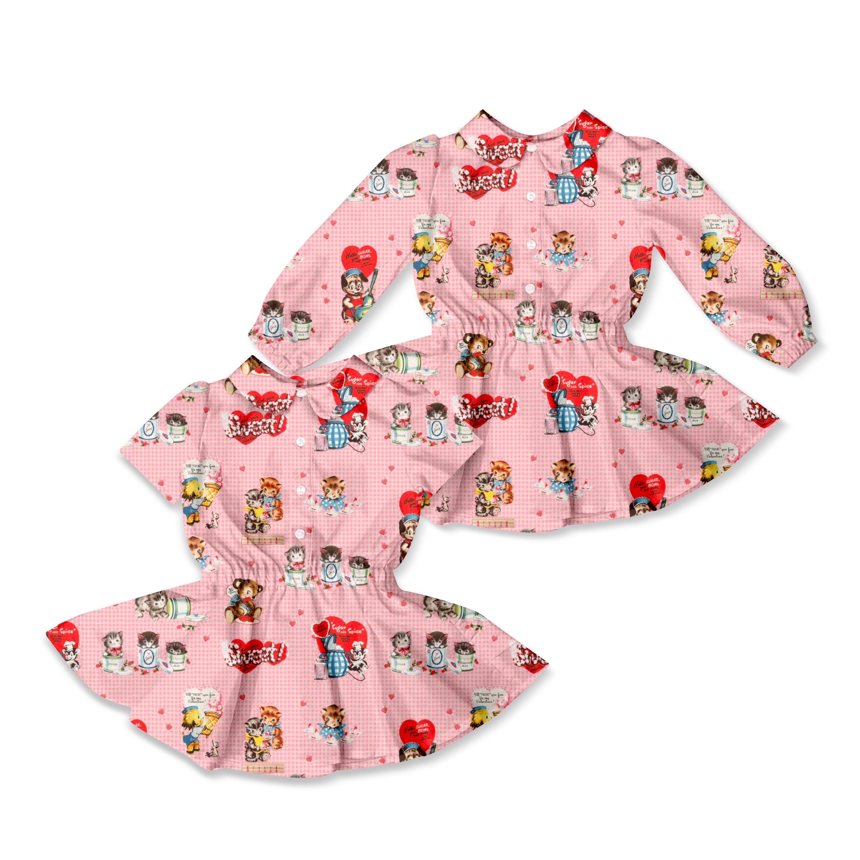 Vintage Valentine - Button Front Twirl Dress