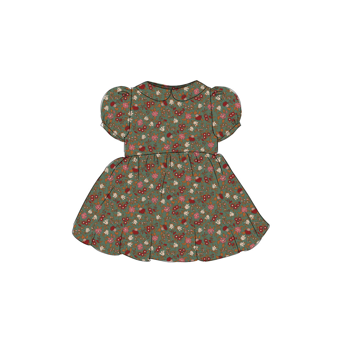 Autumn Berries - Vintage Style Basque Dress