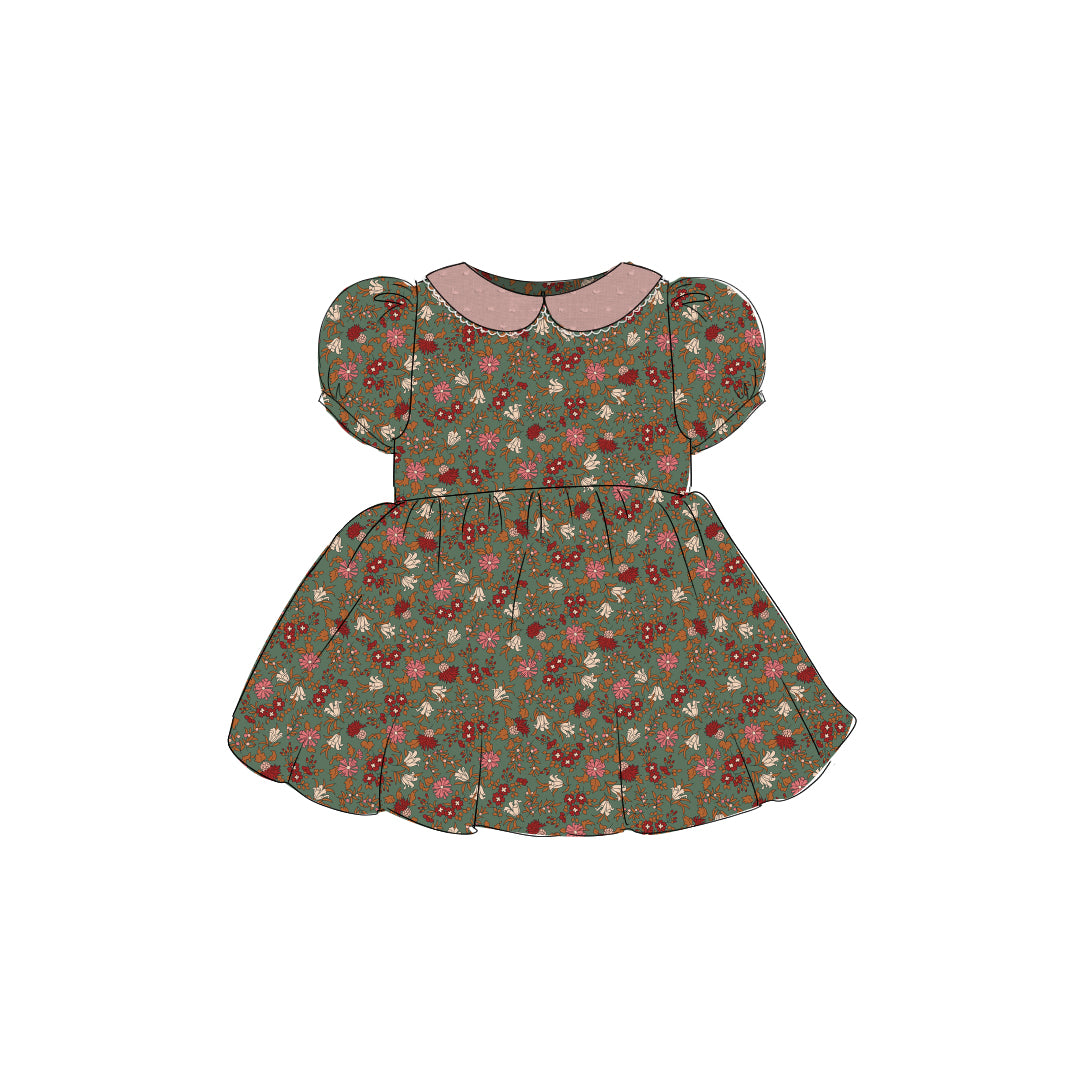 Autumn Berries - Vintage Style Basque Dress