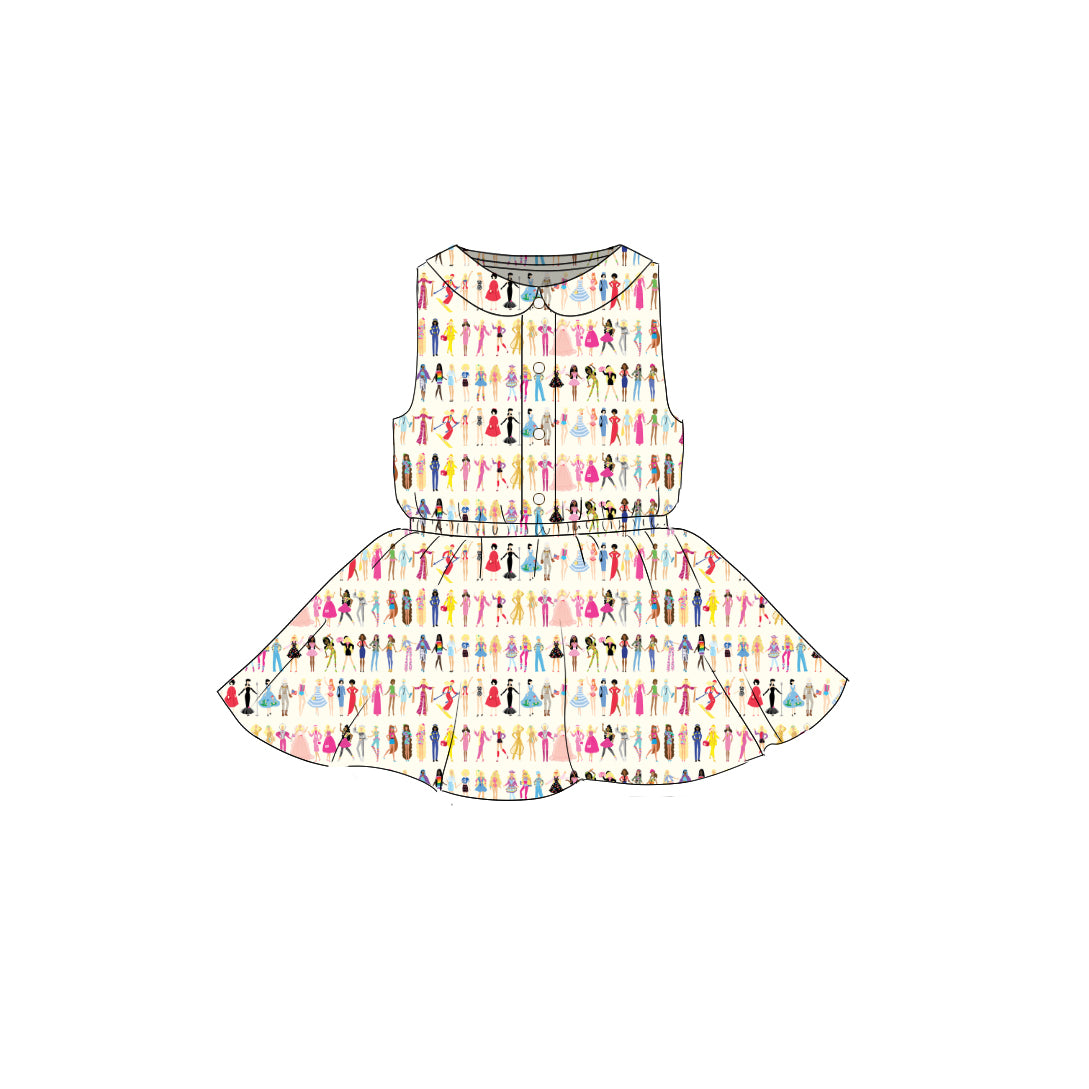 Barbie World - Button Front Twirl Dress