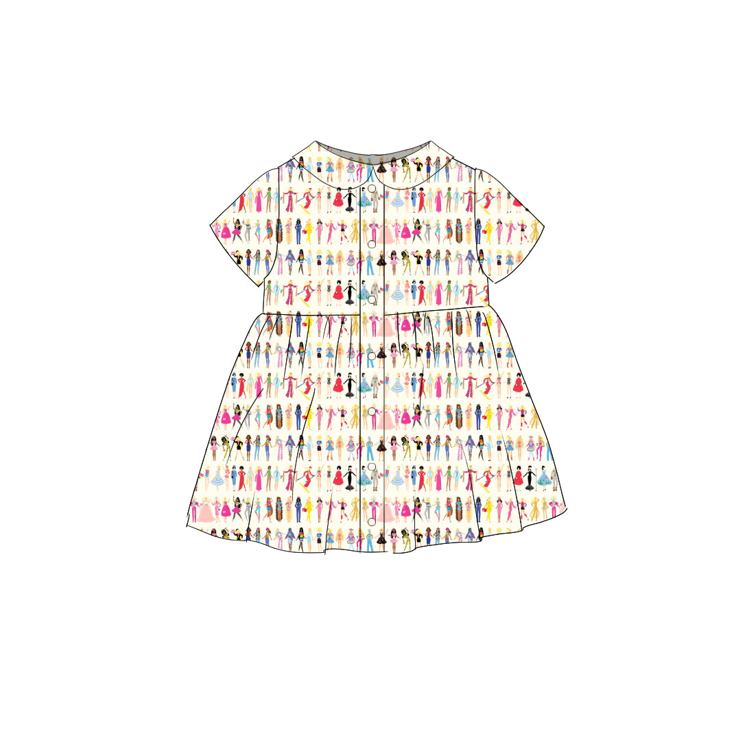 Barbie World - Smock Collared Dress