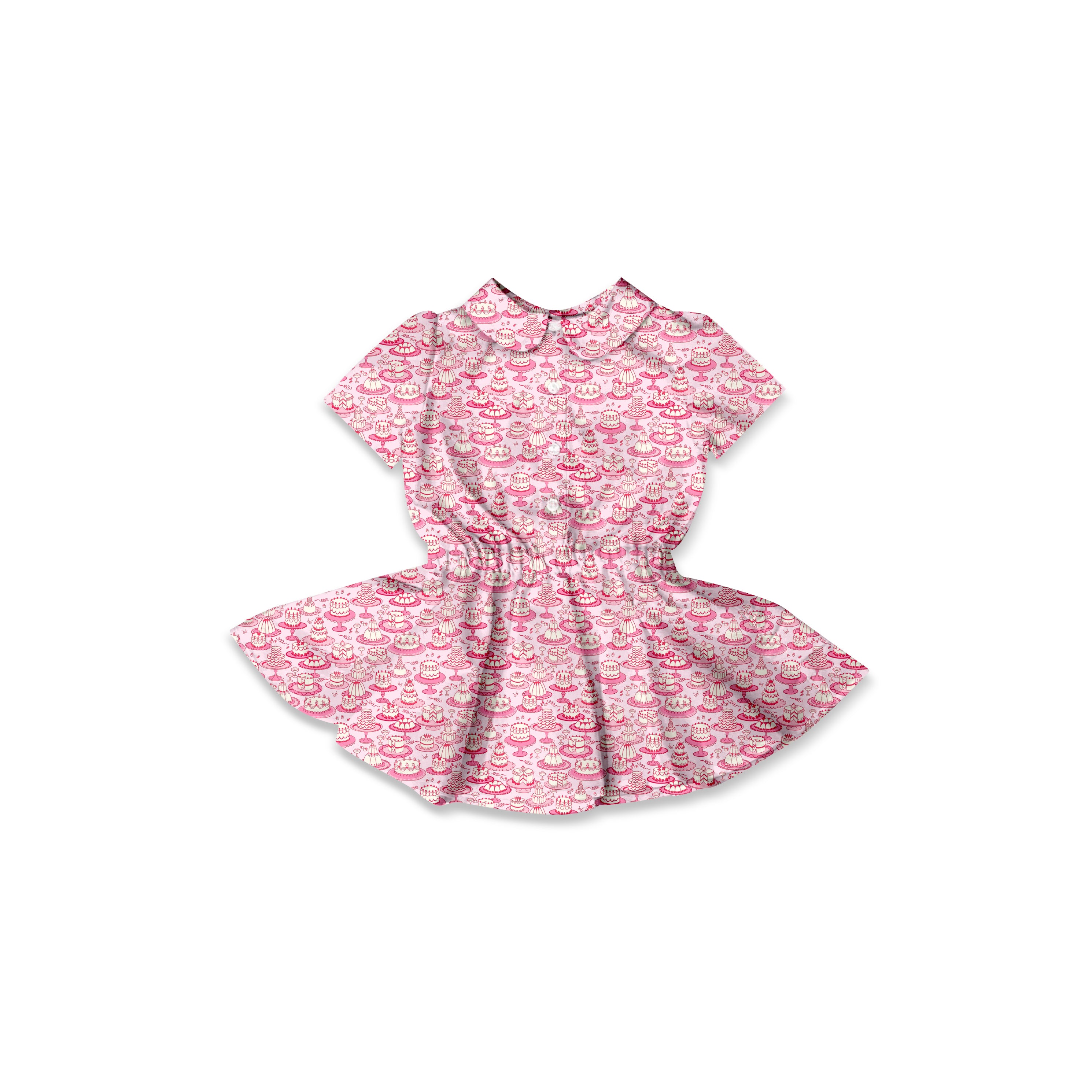Birthday Cake - Button Front Twirl Dress