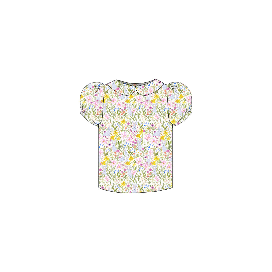 Bunny Flower - Puff Sleeve Blouse