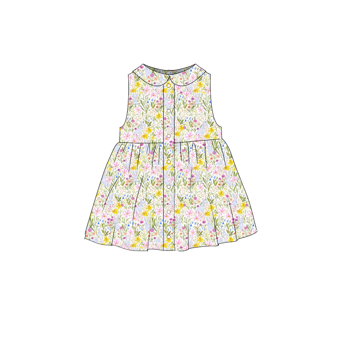 Bunny Flower - Smock Collared Dress