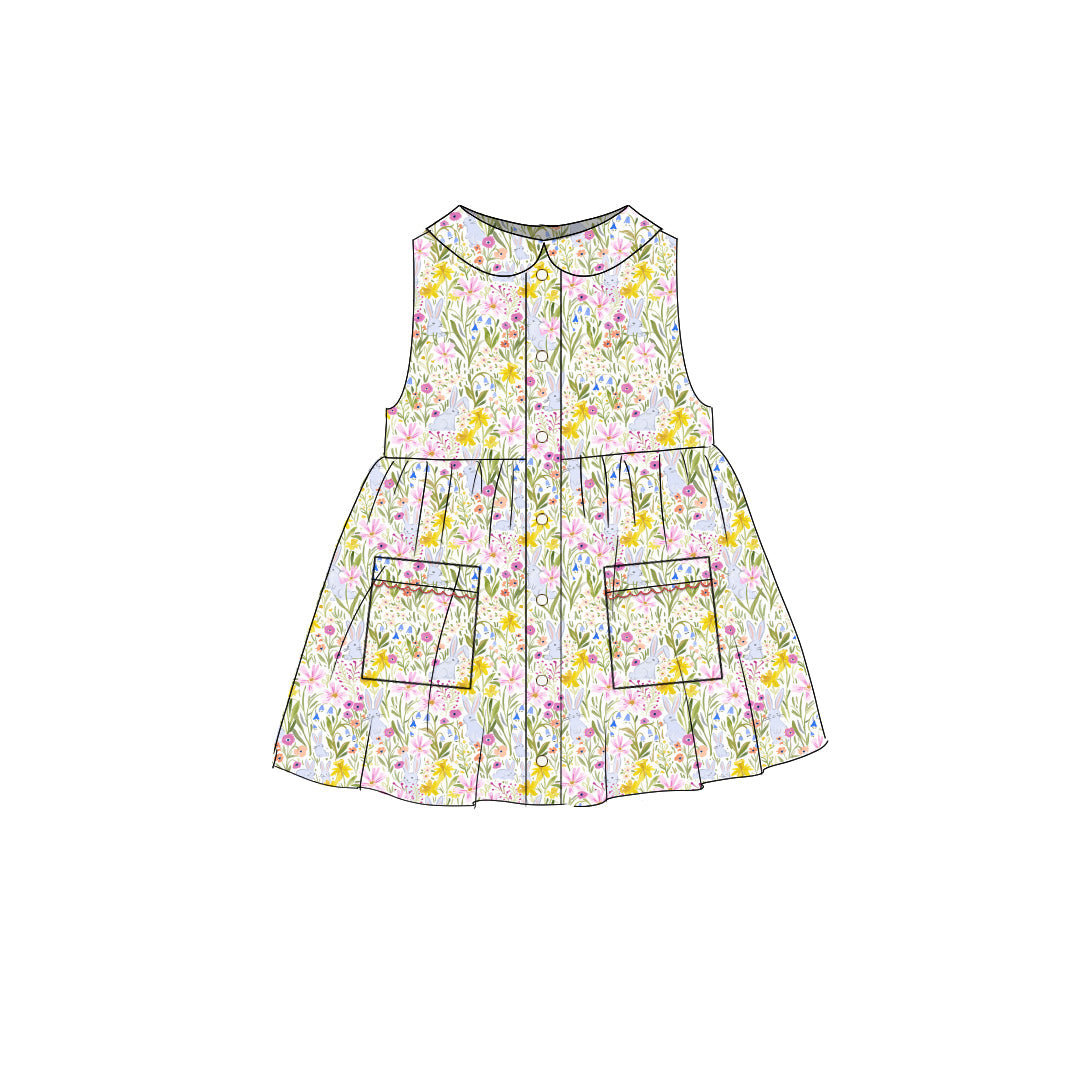 Bunny Flower - Smock Collared Dress