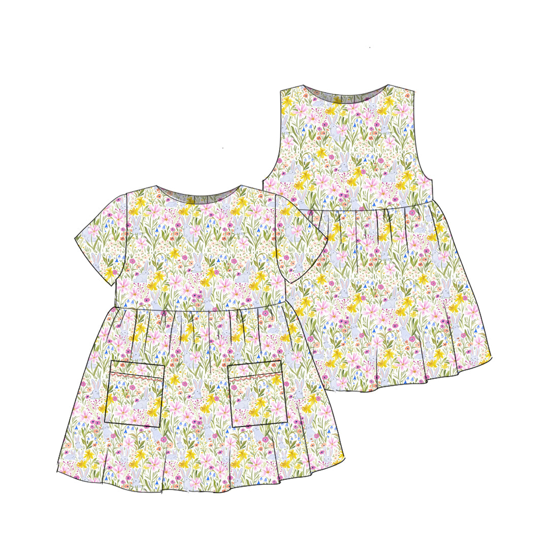 Bunny Flower - Simple Smock Dress
