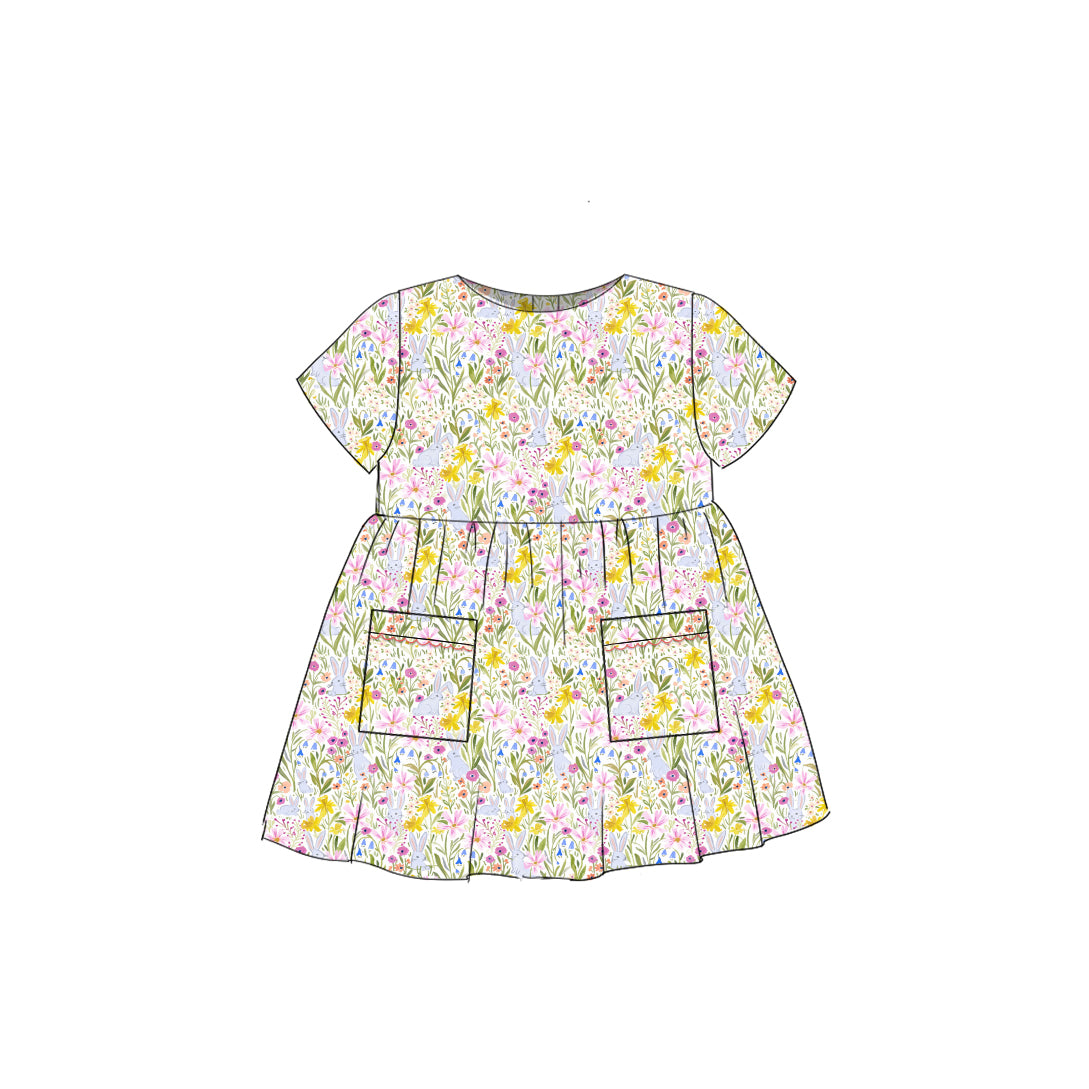 Bunny Flower - Simple Smock Dress