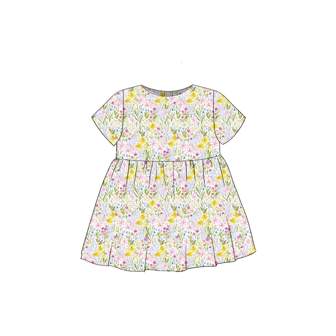 Bunny Flower - Simple Smock Dress