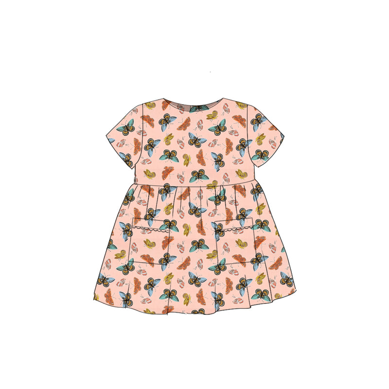 Pink Butterfly - Simple Smock Dress