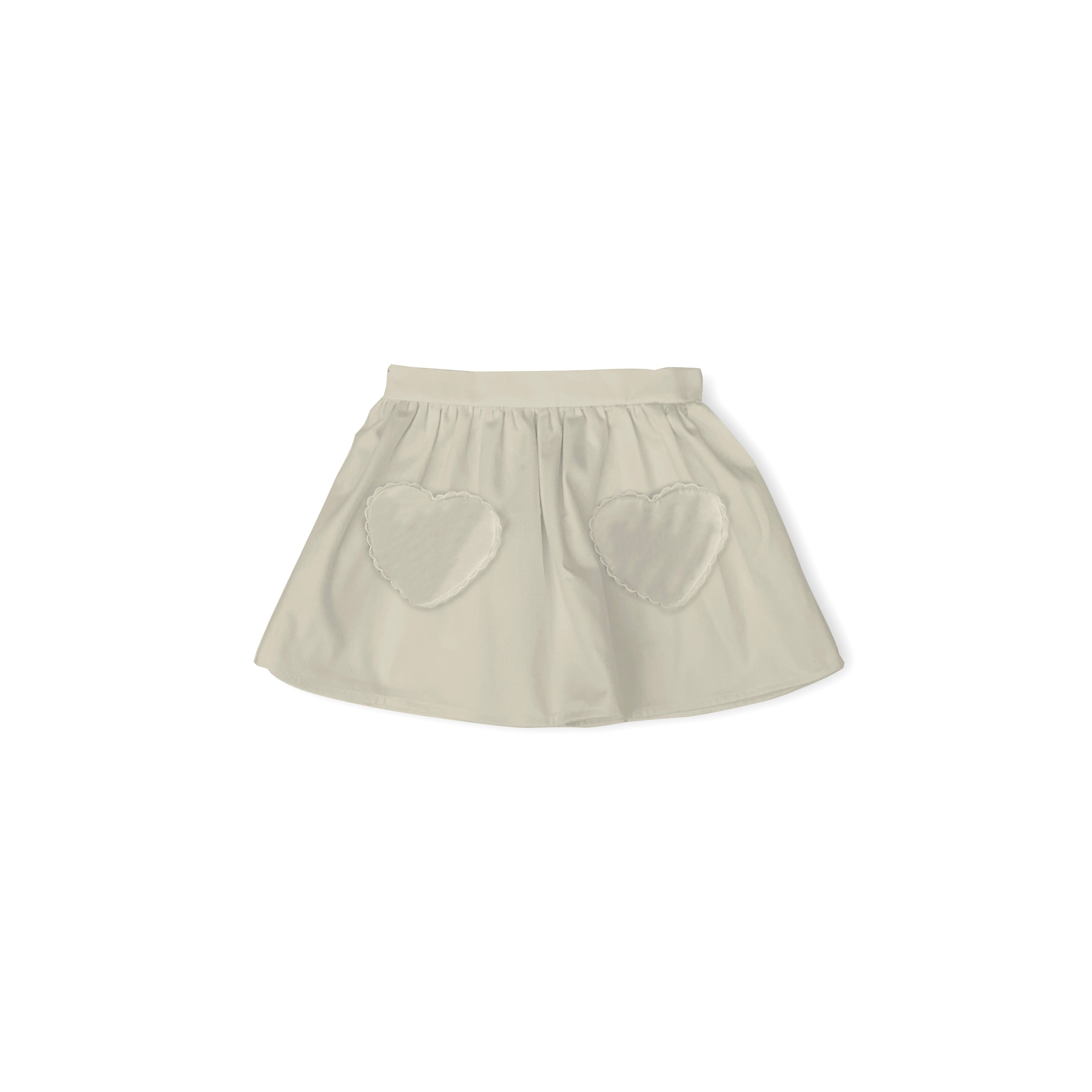 Khaki Skirt with Heart Pockets - Skirt