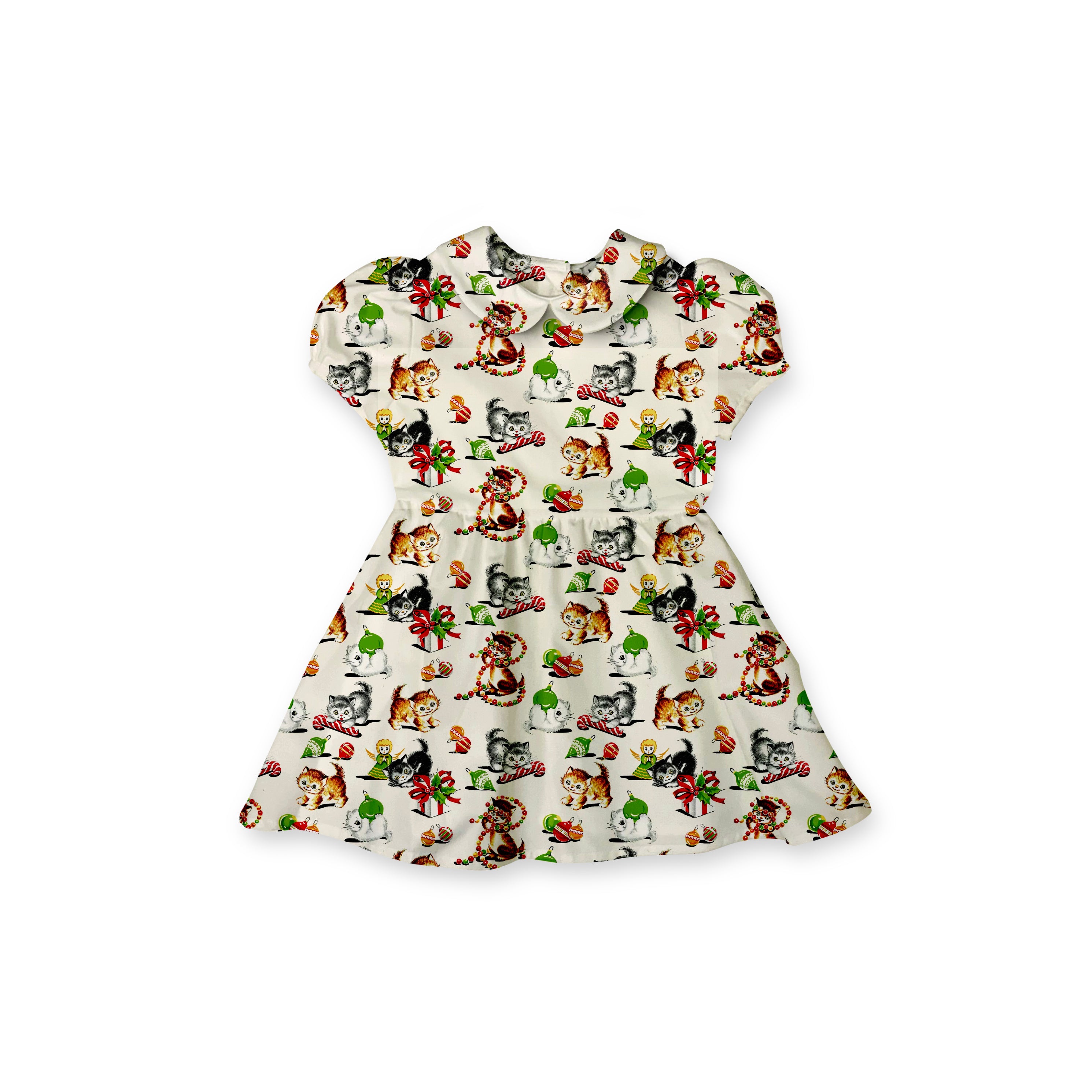 Christmas Kitties - Vintage Style Basque Dress
