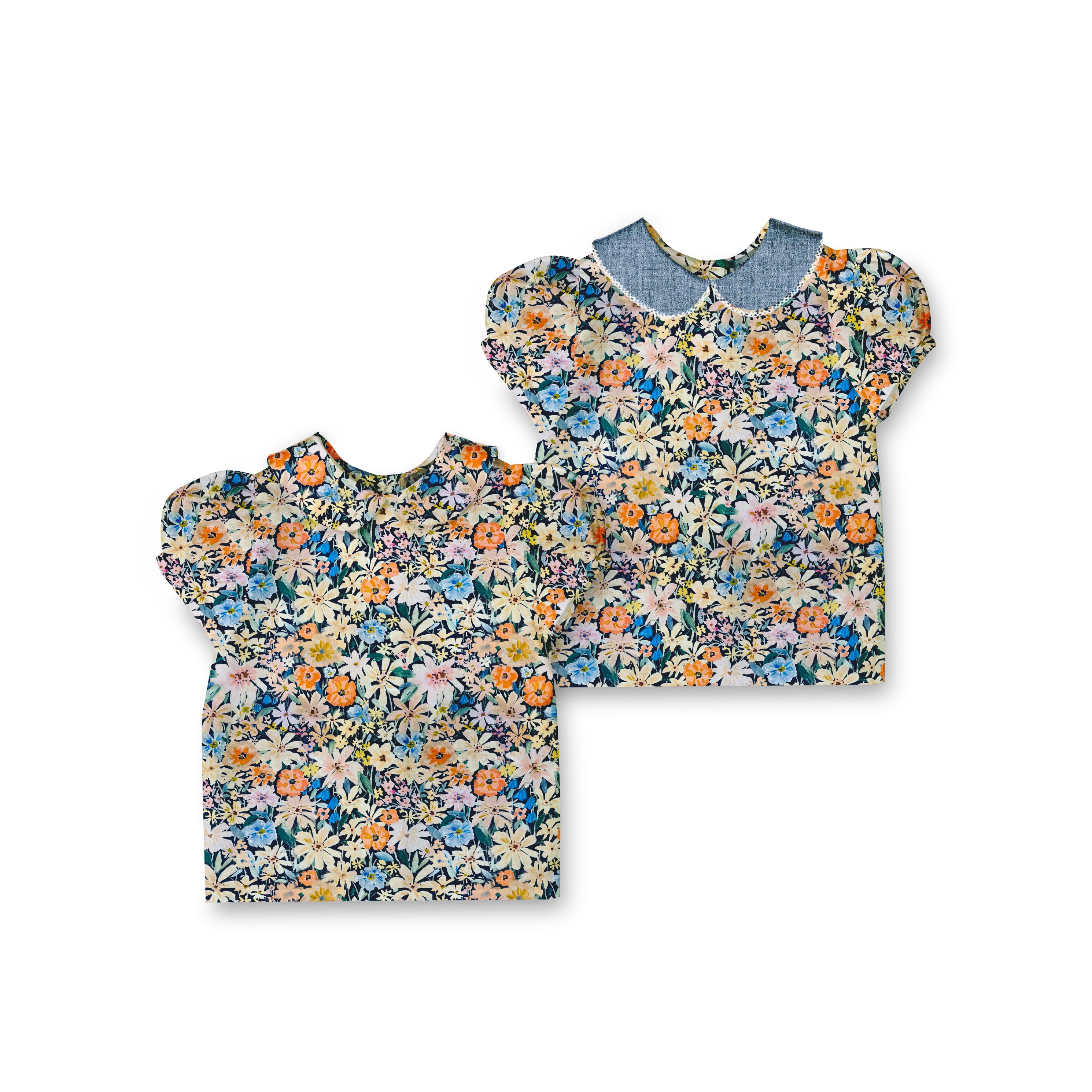 Denim Floral - Blouse