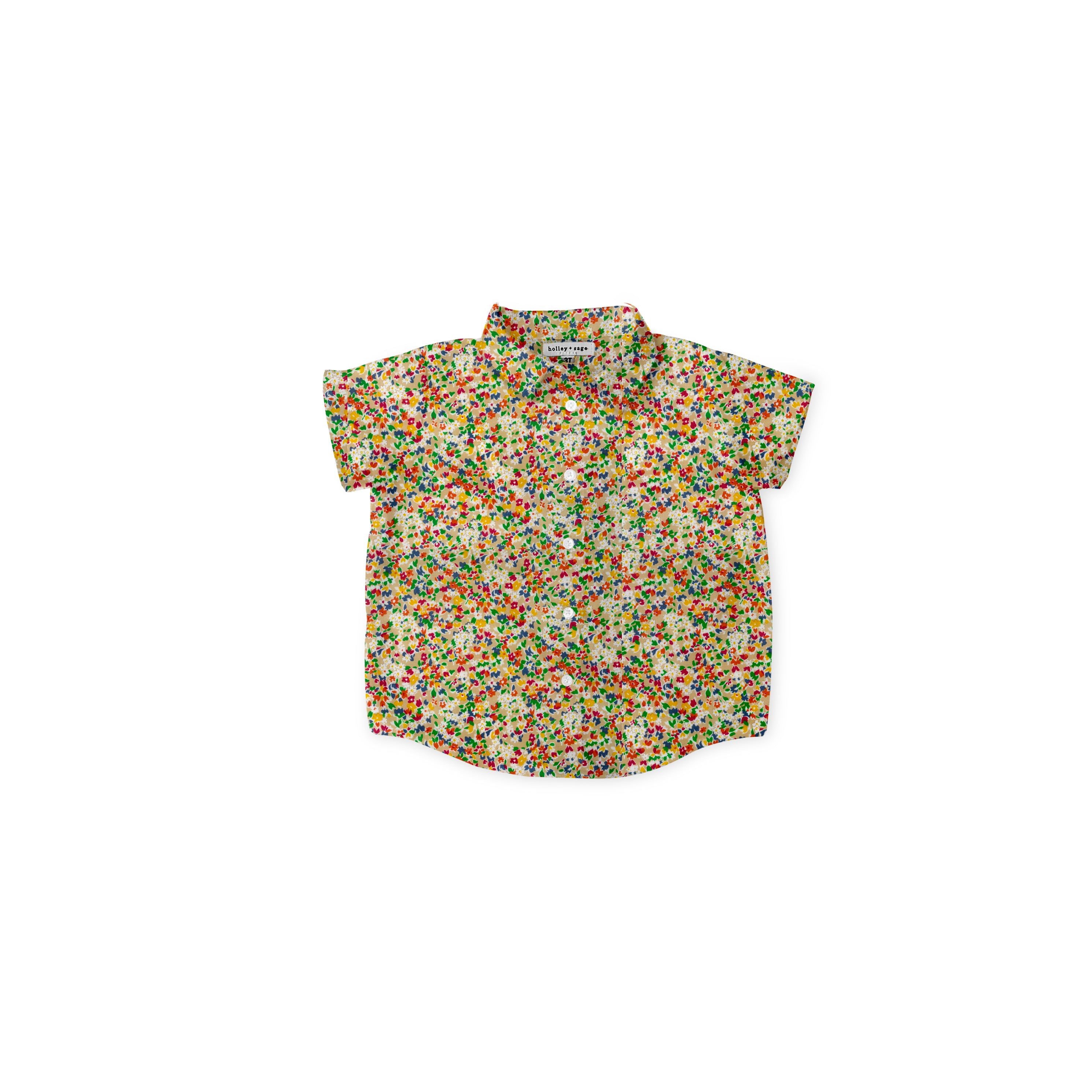Primary Floral - Button Up Shirt