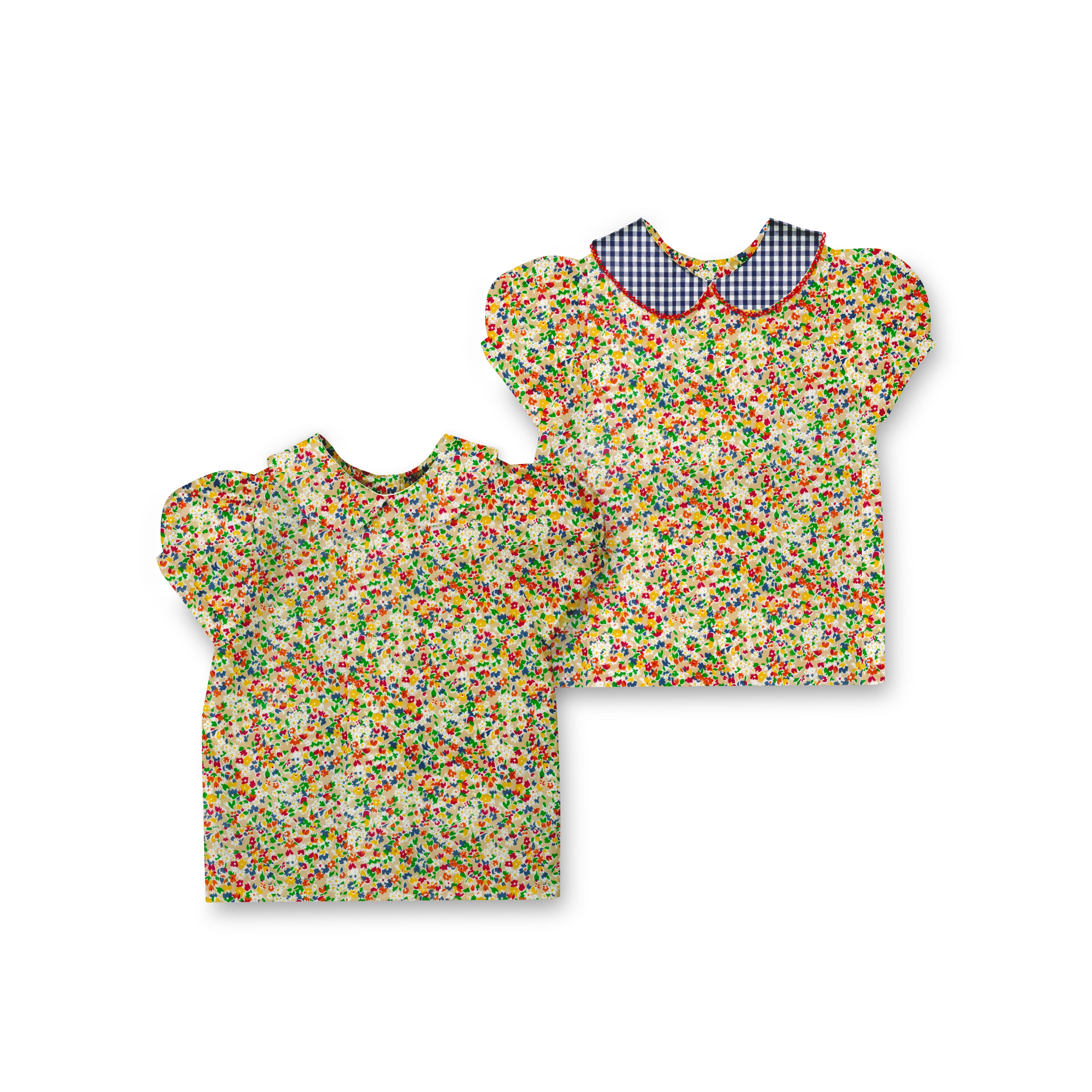 Primary Floral - Puff Sleeve Blouse