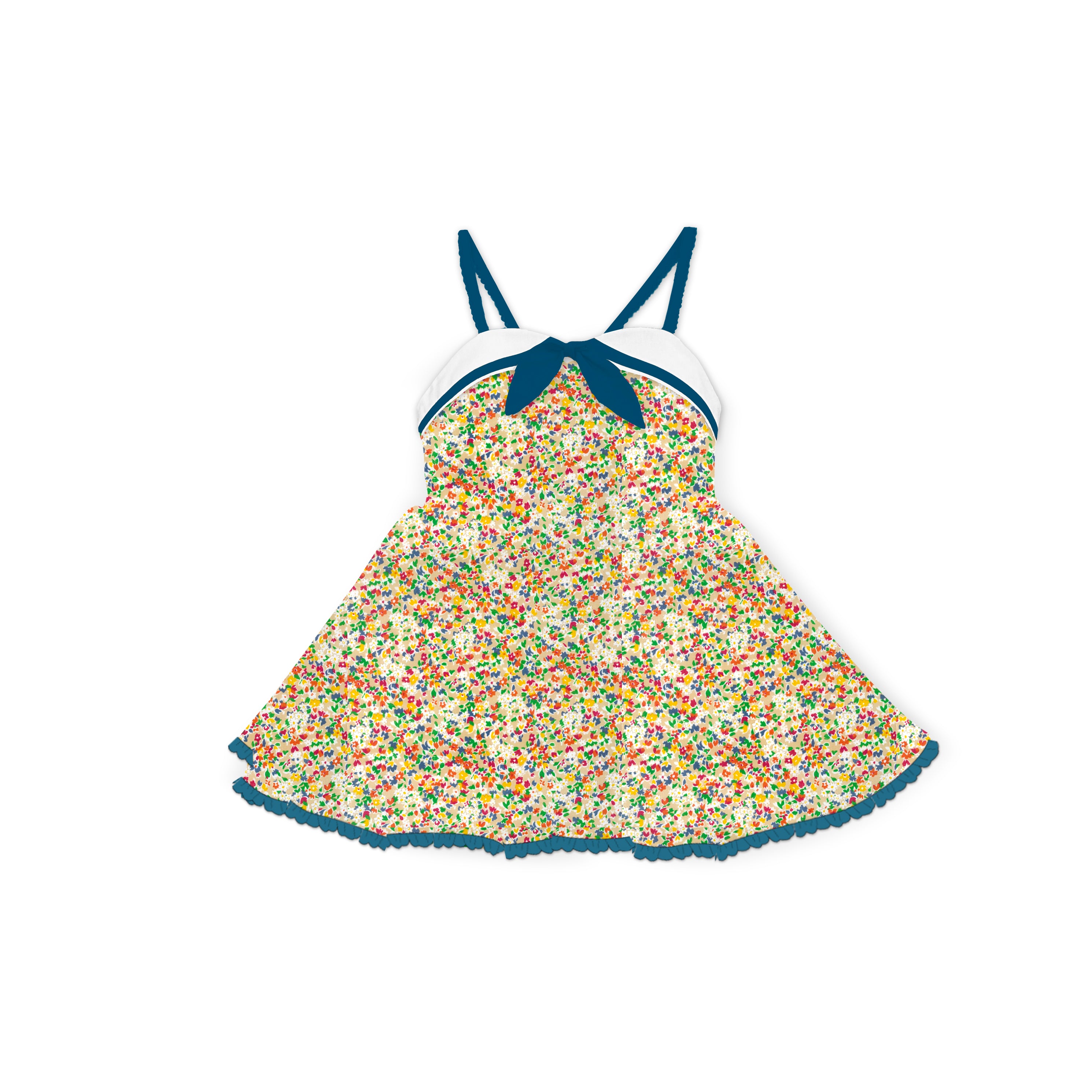 Primary Floral - Sailor Dress