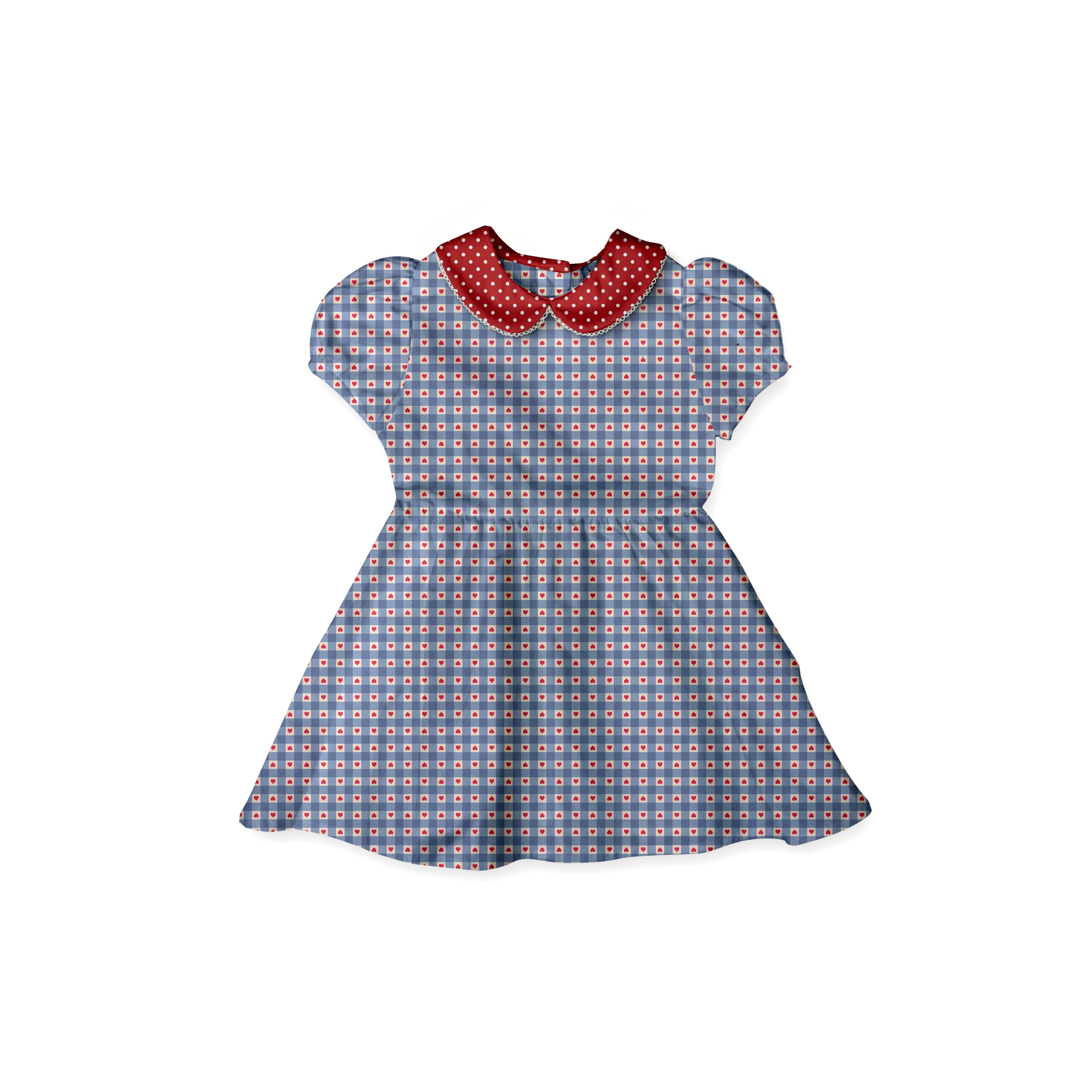 Heart Gingham - Vintage Style Basque Dress