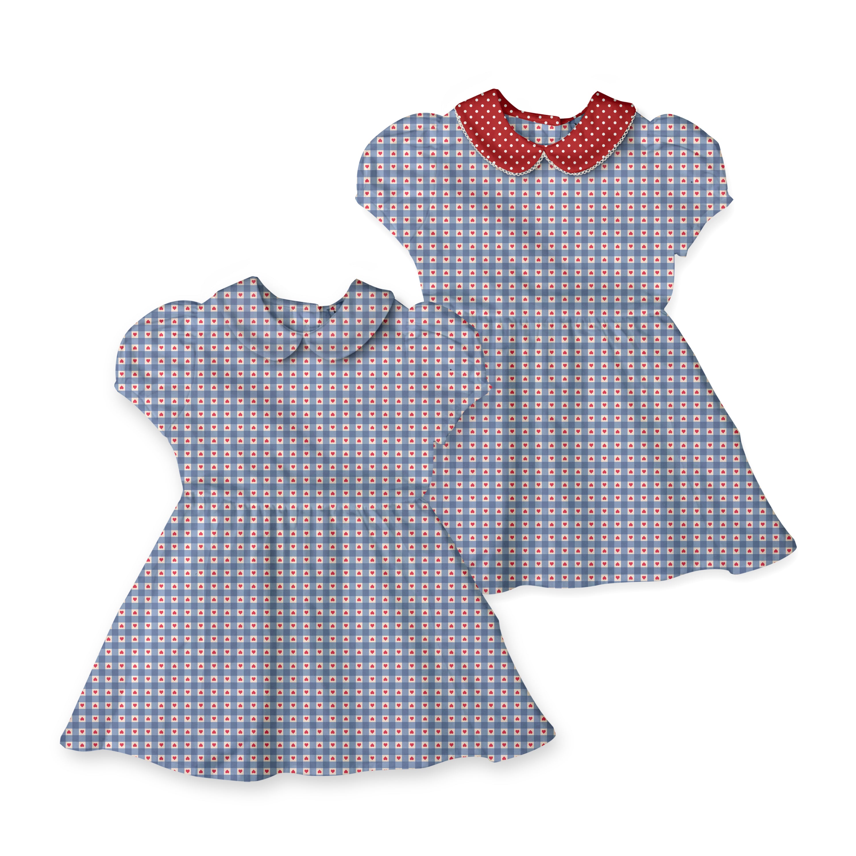 Heart Gingham - Vintage Style Basque Dress