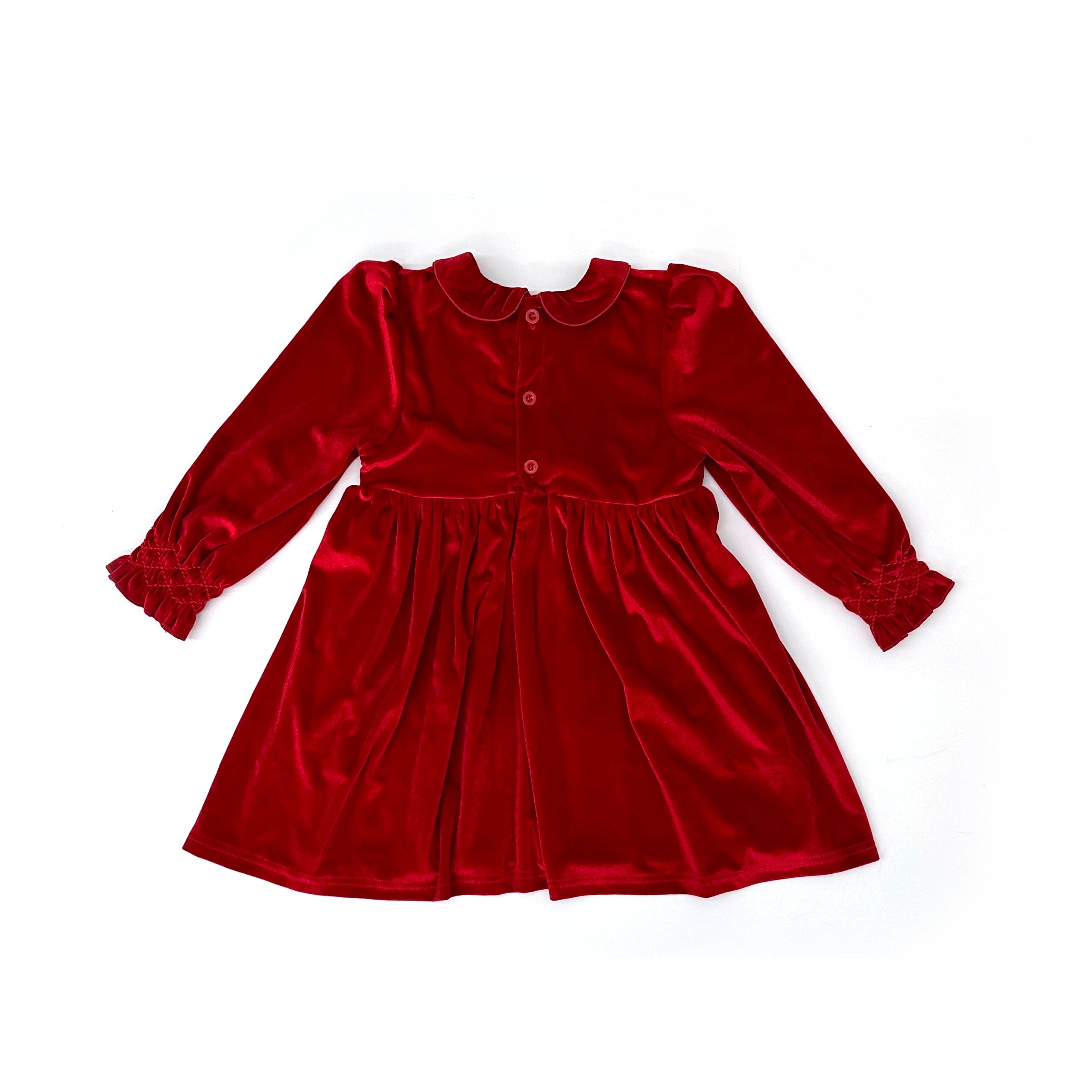 SAMPLE SALE, Holiday Velvet Smocked Dress, 4T