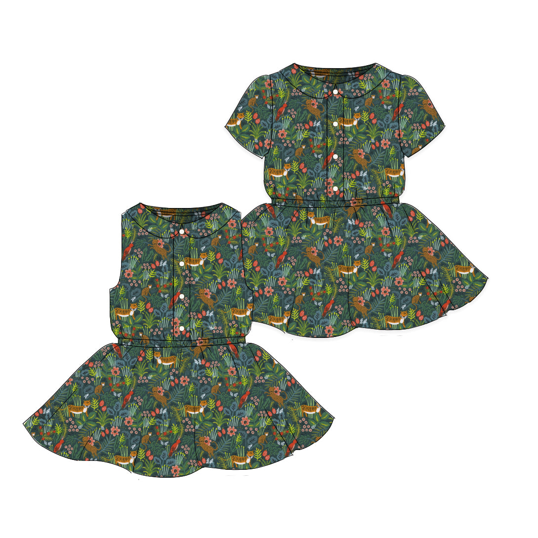 Jungle - Button Front Twirl Dress