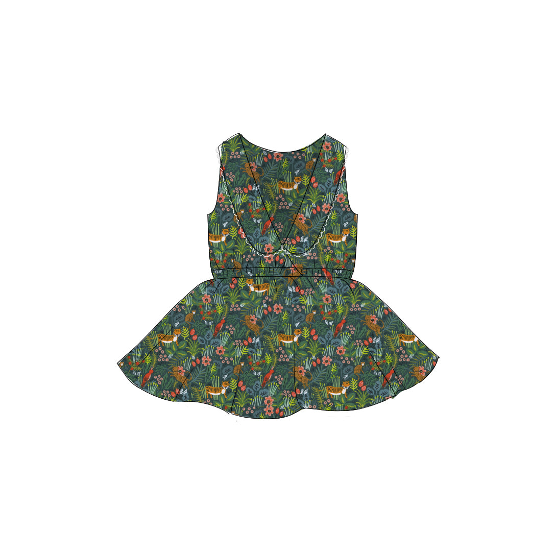 Jungle - Collared Back Twirl Dress