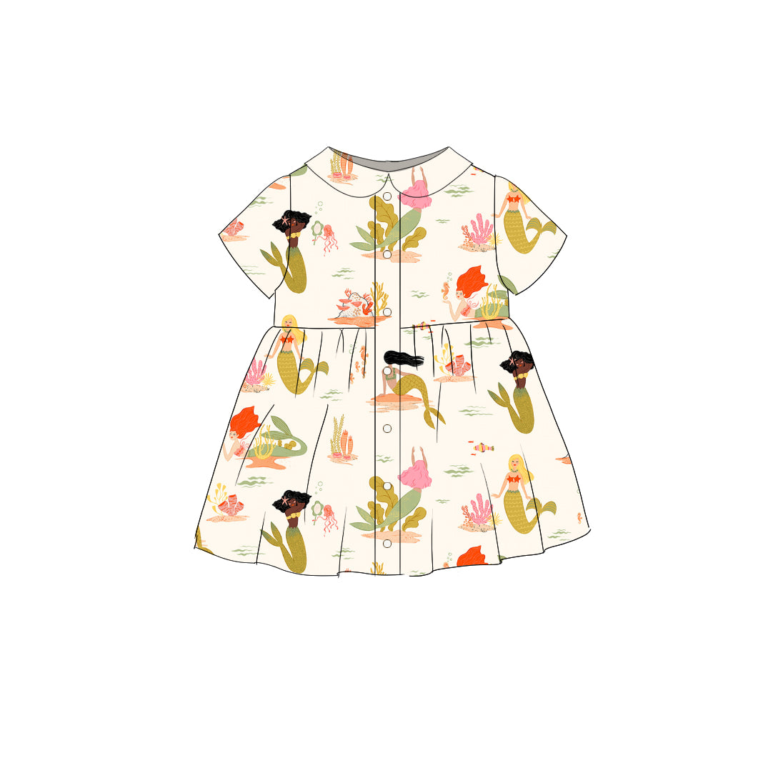 Mermaids - Smock Collared Dress