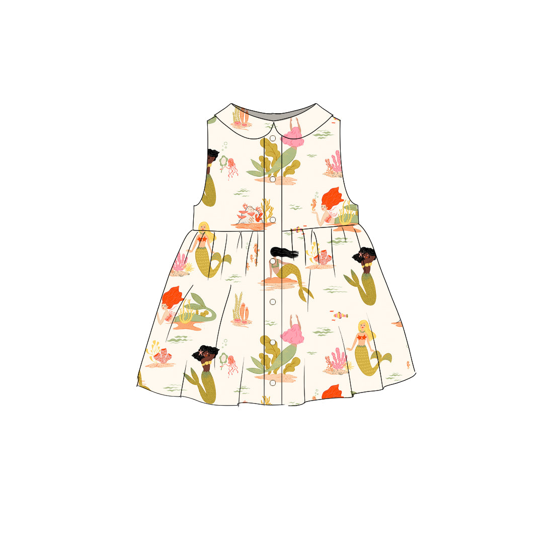 Mermaids - Smock Collared Dress