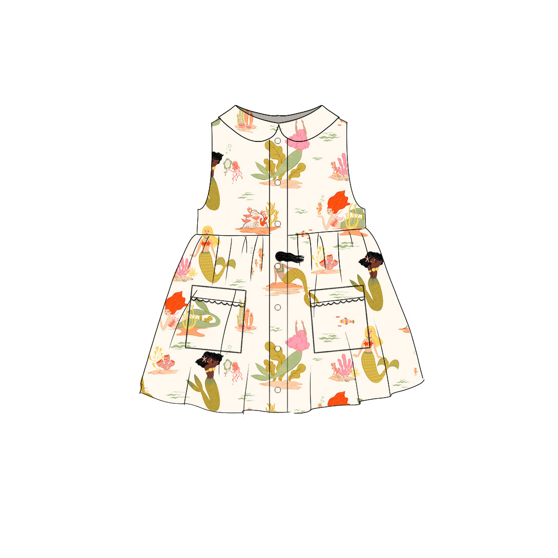Mermaids - Smock Collared Dress