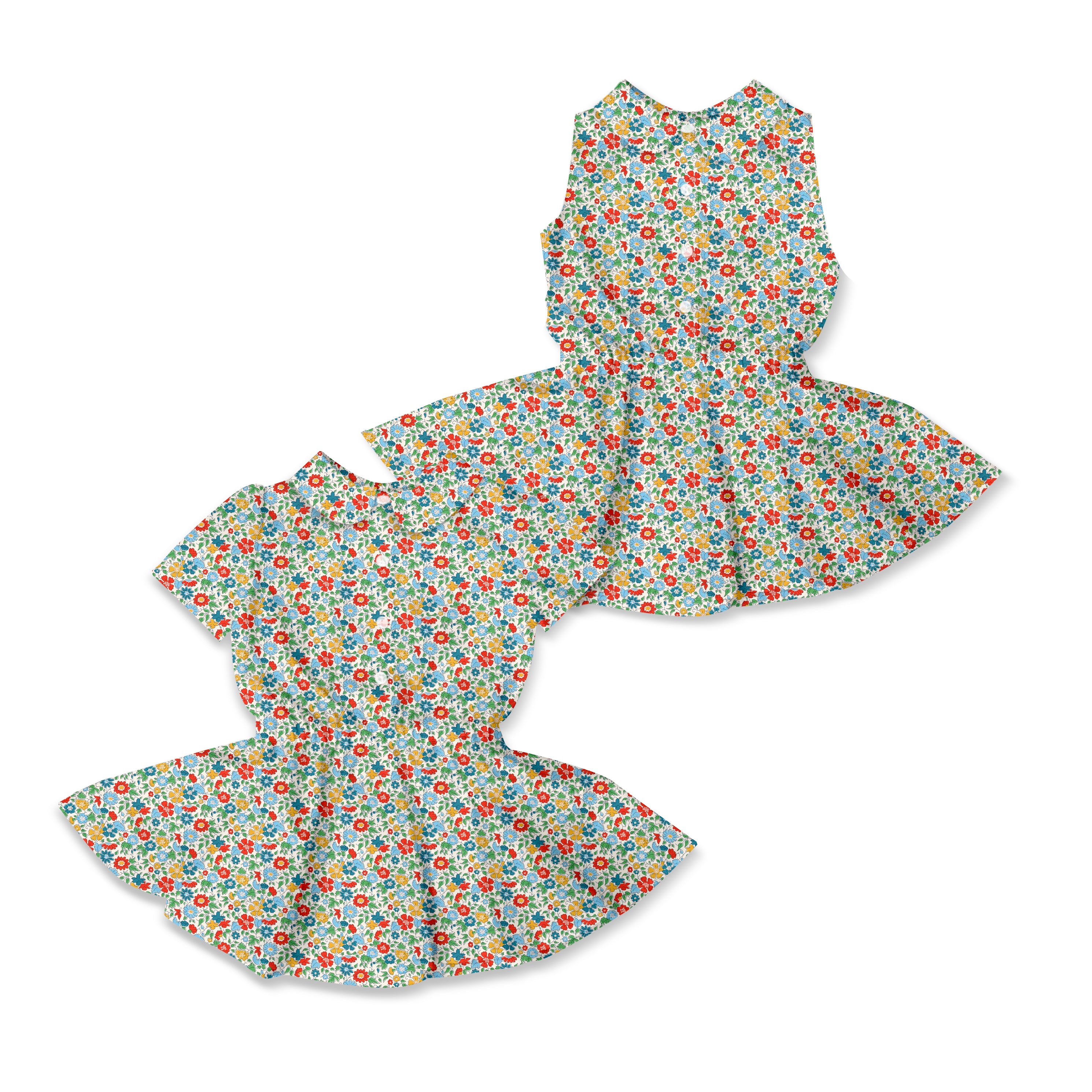 Palace Petals - Button Front Twirl Dress