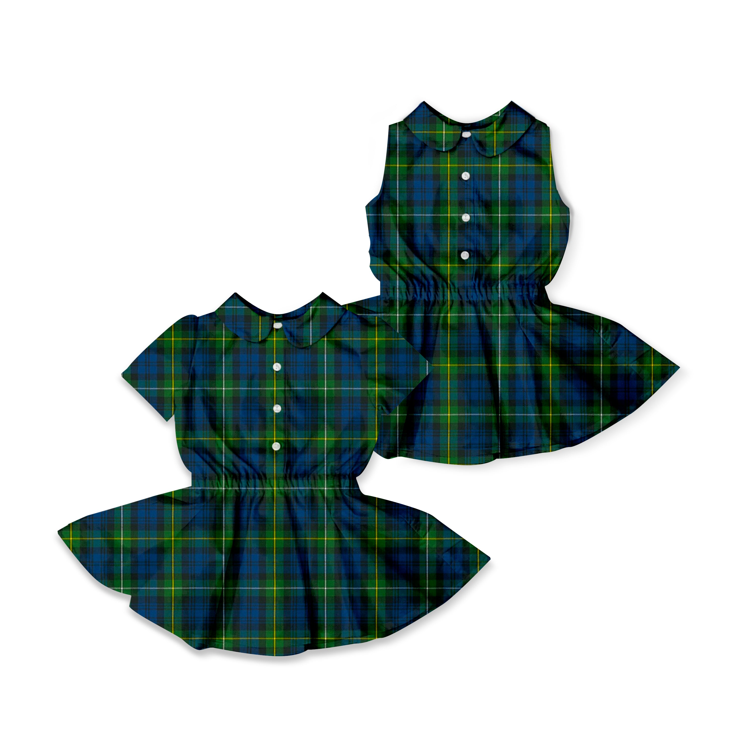 Plaid Uniform - Button Front Twirl Dress