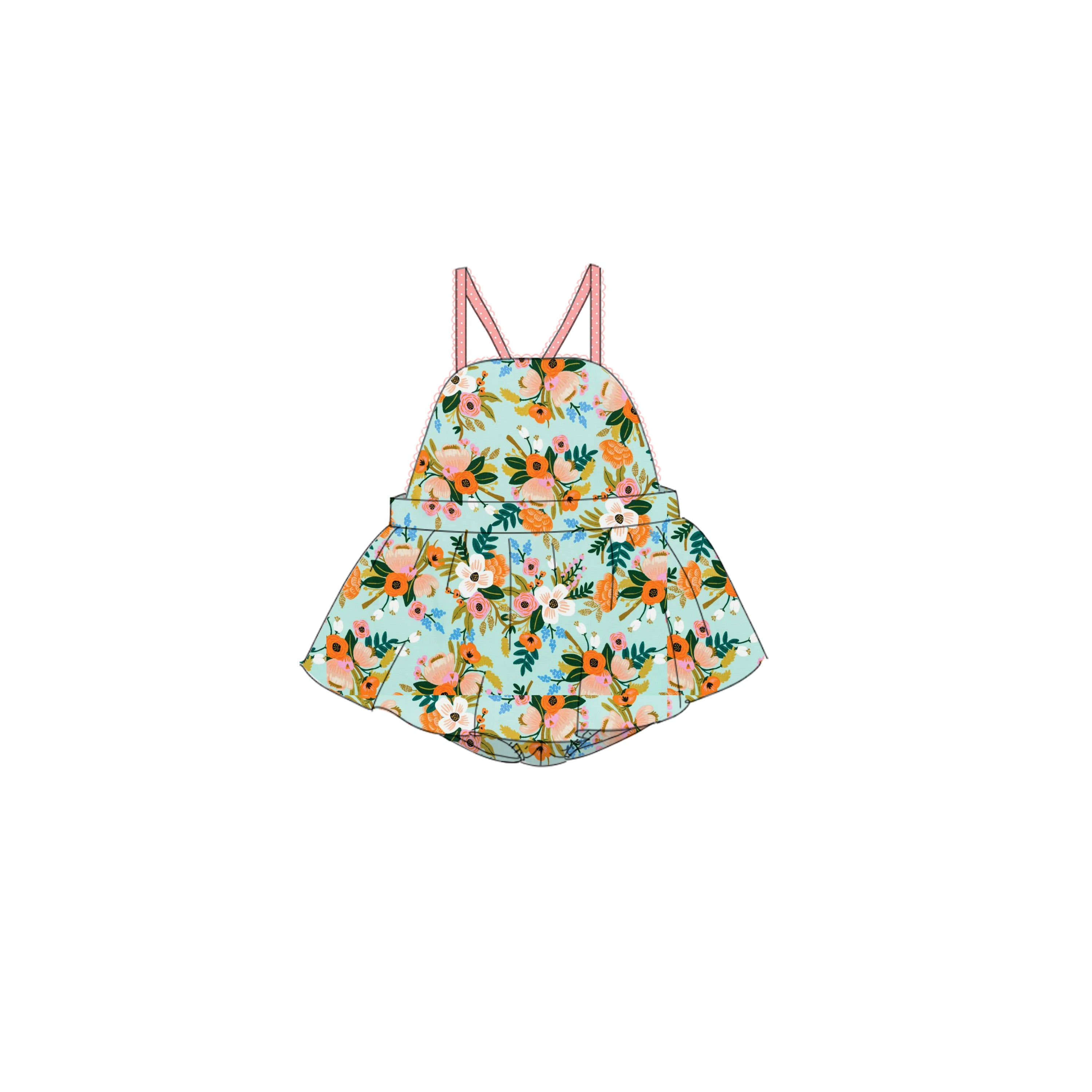 Mint Rayon - Skirted Romper