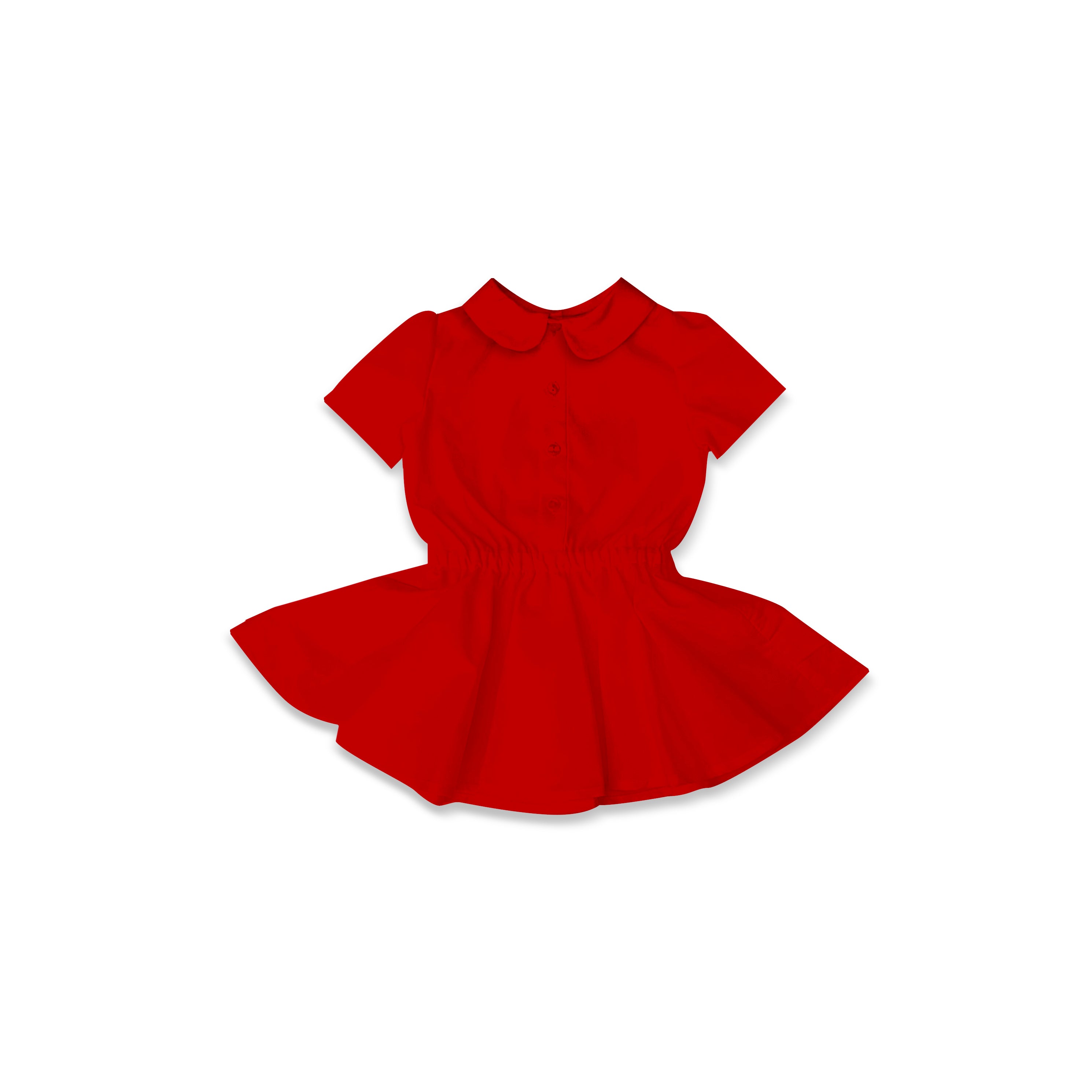 Red or Other Color Uniform - Button Front Twirl Dress