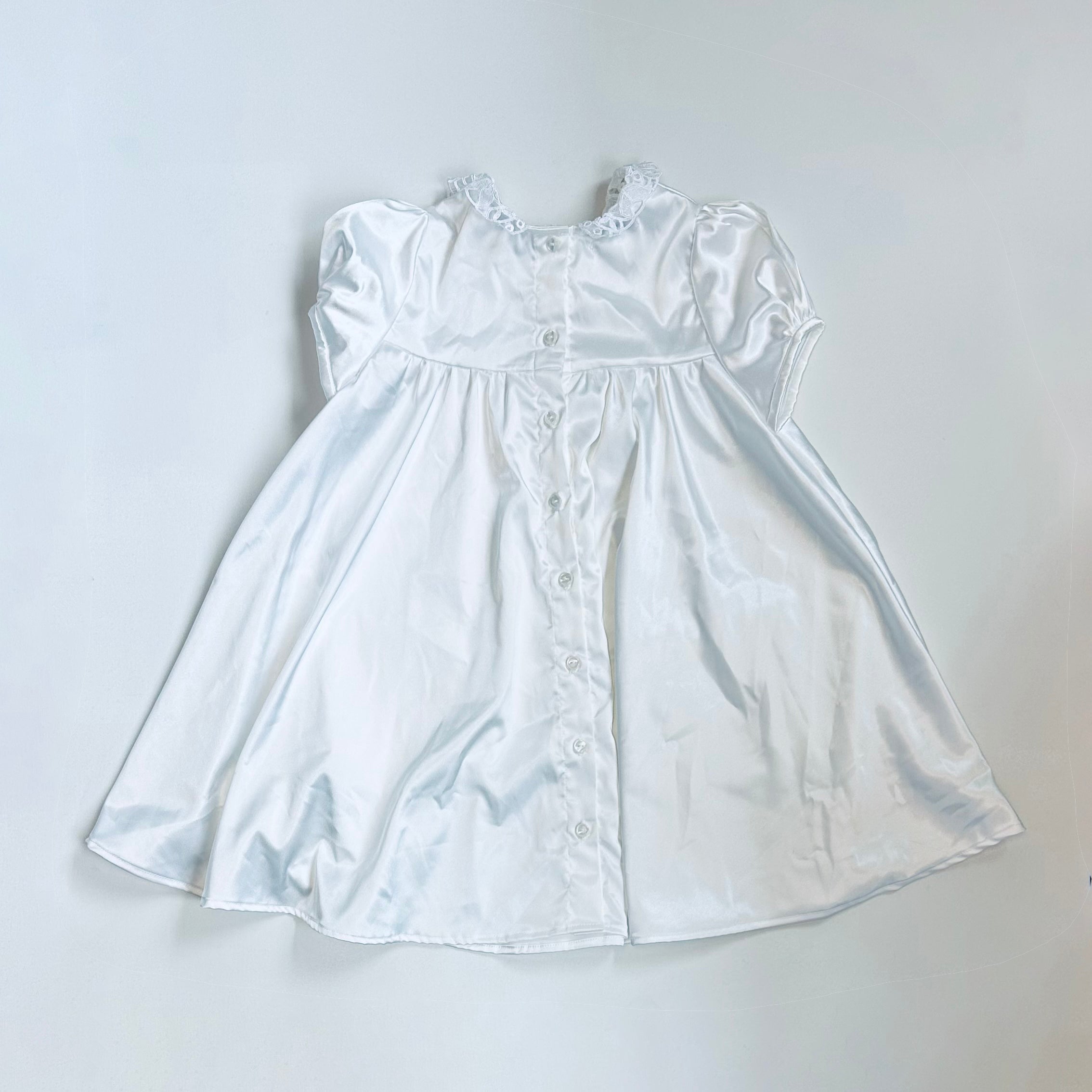 SAMPLE SALE, Satin Swing Dress with Lace Collar, 10