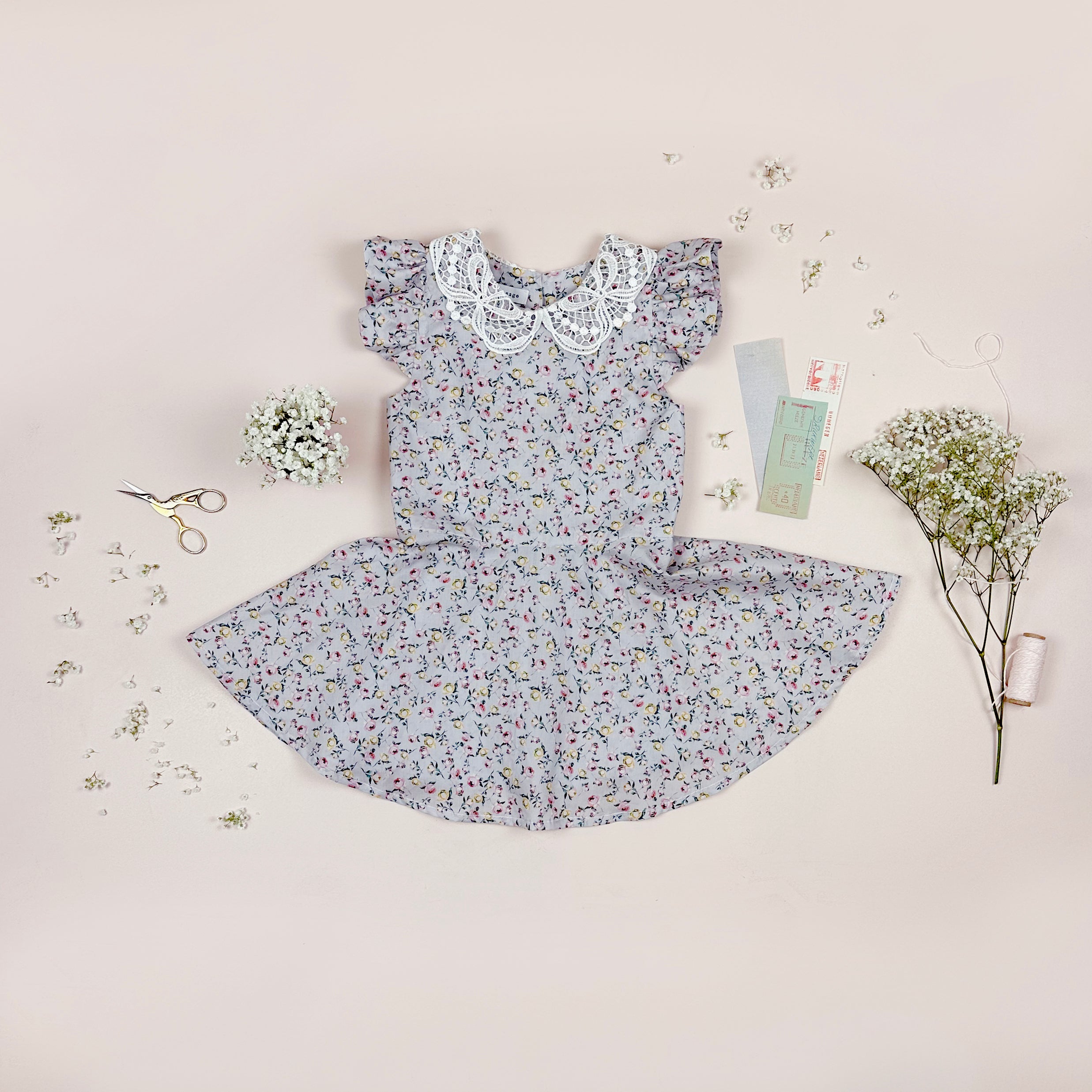 Rosebuds - Flutter Sleeve Twirl Dress