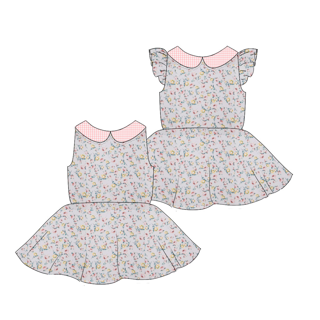 Rosebuds - Collared Back Twirl Dress