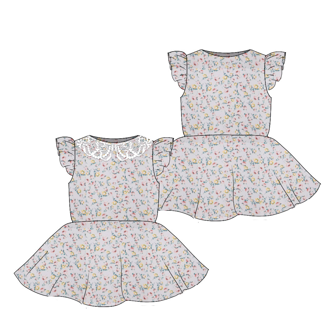 Rosebuds - Flutter Sleeve Twirl Dress