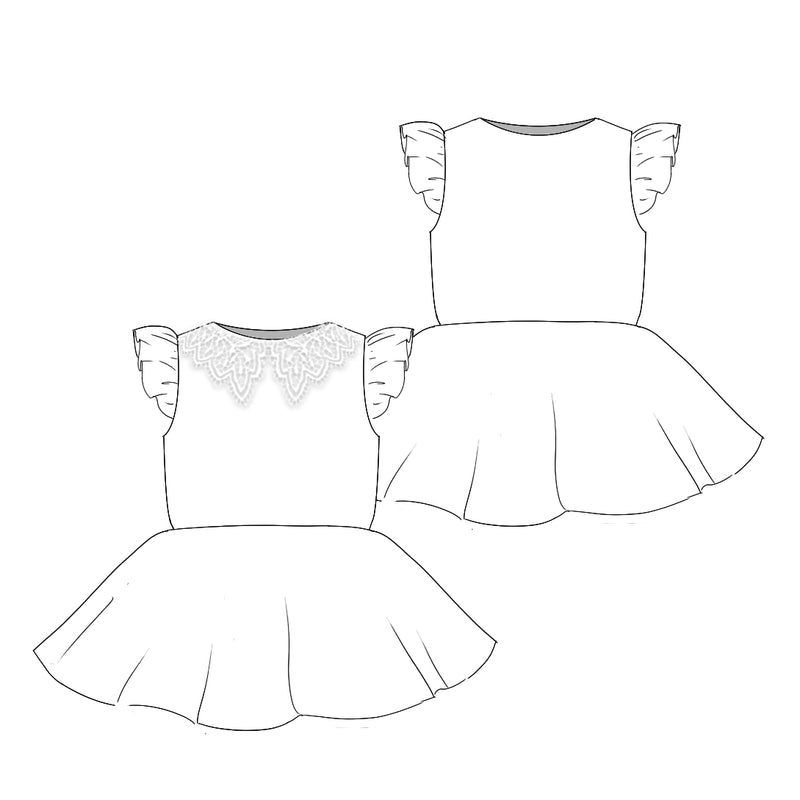 Custom Fabric - Flutter Sleeve Twirl Dress