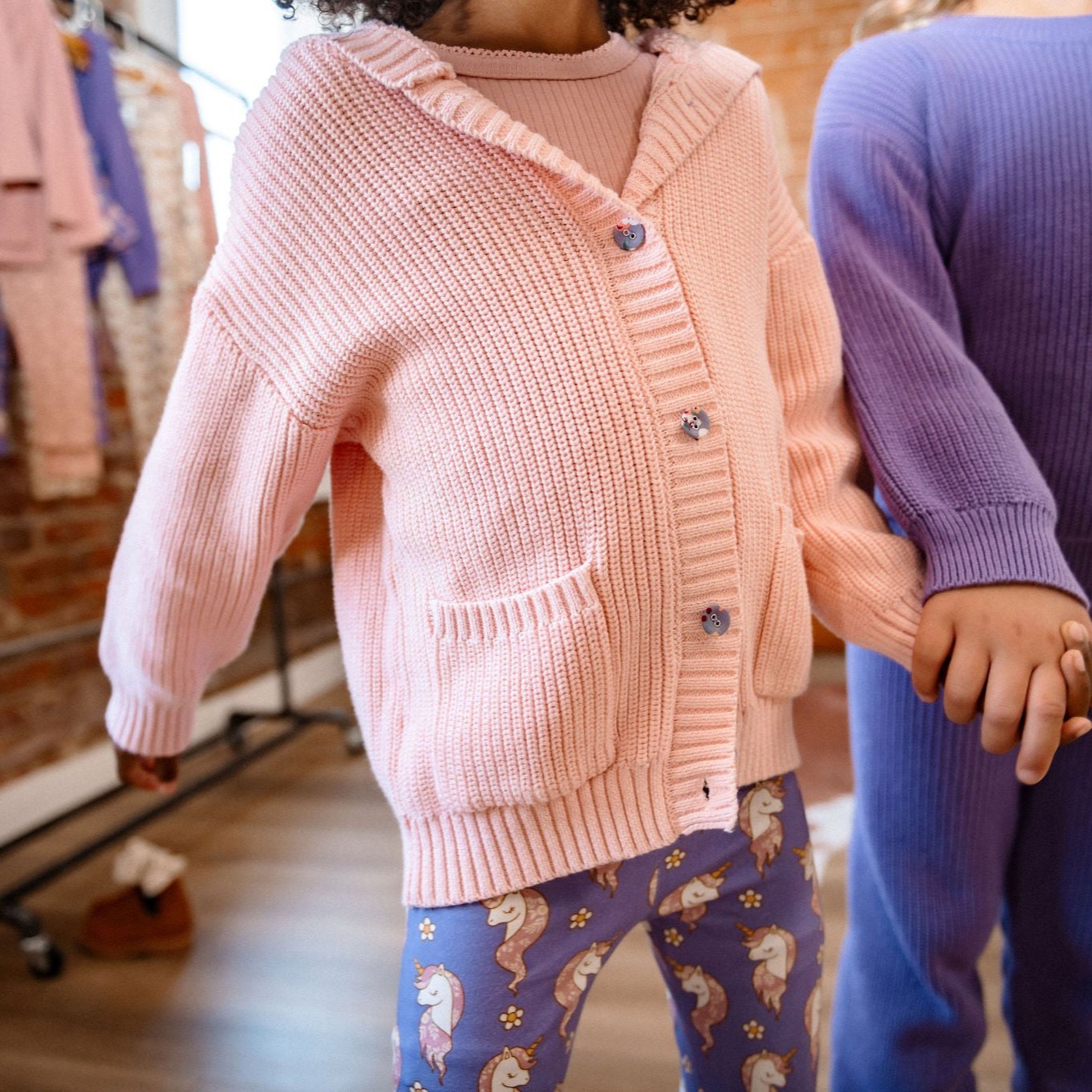 Pale Pink Hooded Cardigan