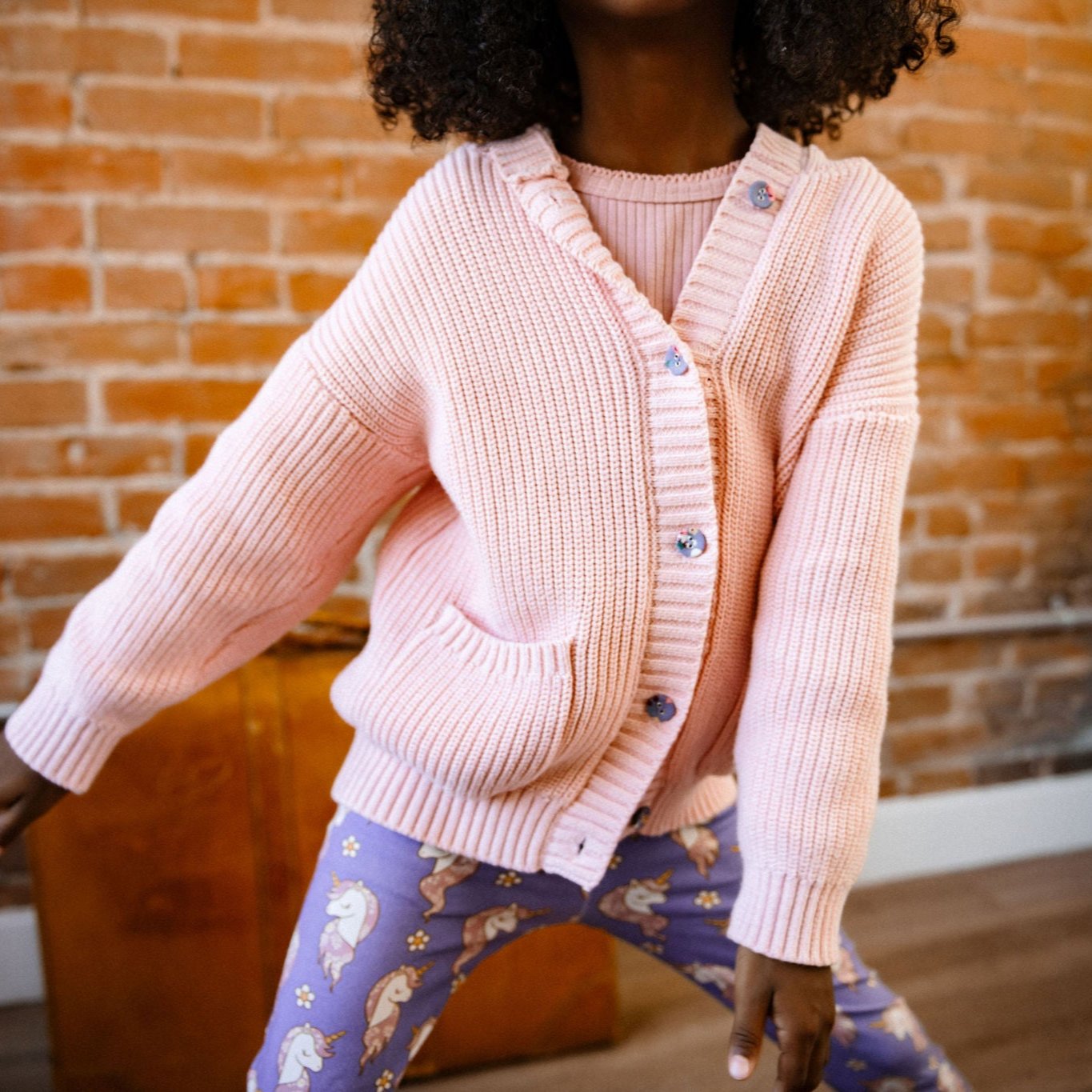 Pale Pink Hooded Cardigan