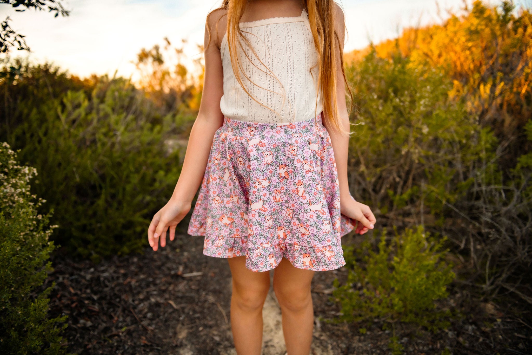 Ruffle Skort in Kitty Flower