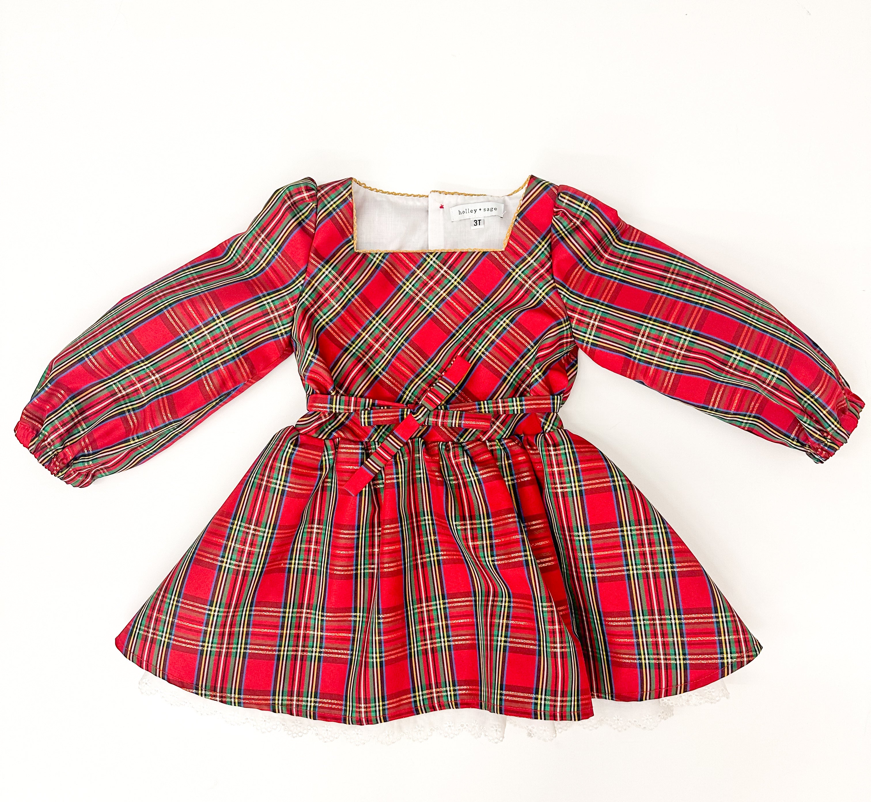 SAMPLE SALE, Holiday Plaid Tea Dress, 3T