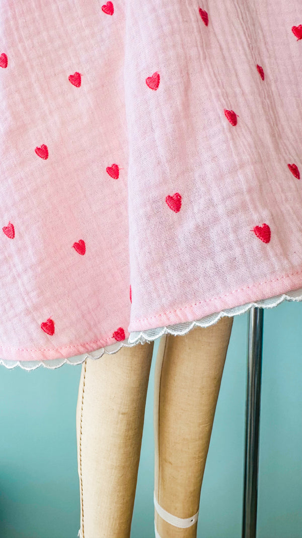 Embroidered Hearts - Ballerina Dress