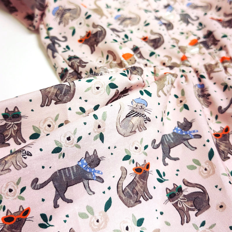 French Kitties - Smock Collared Dress