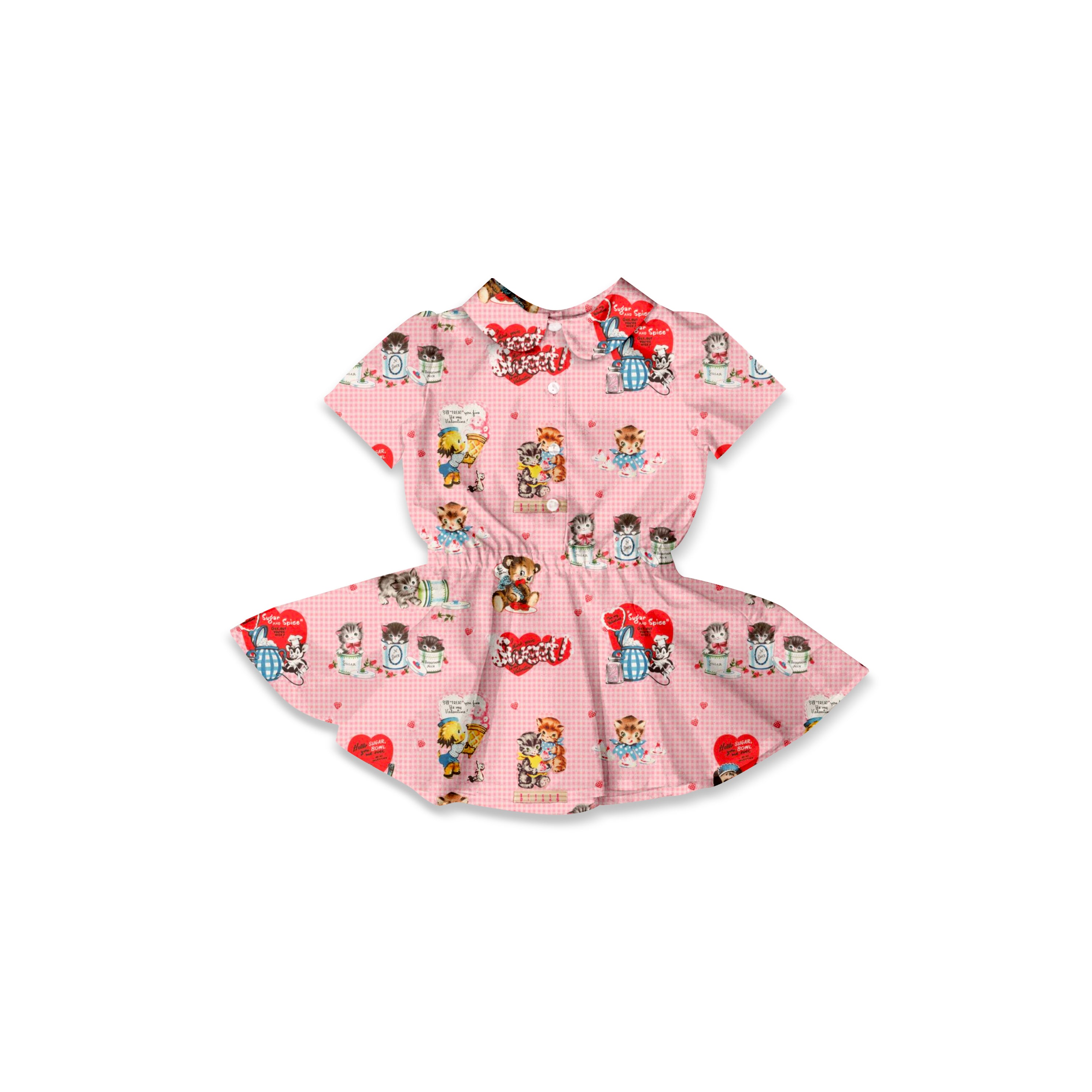 Vintage Valentine - Button Front Twirl Dress